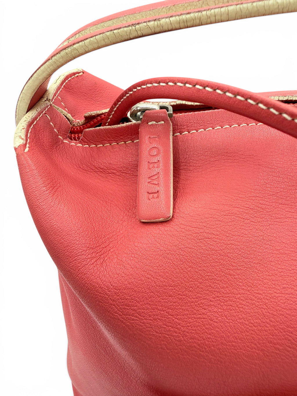 Loewe Coral Nappa Leather Shoulder Bag with Matching Zip Pouch