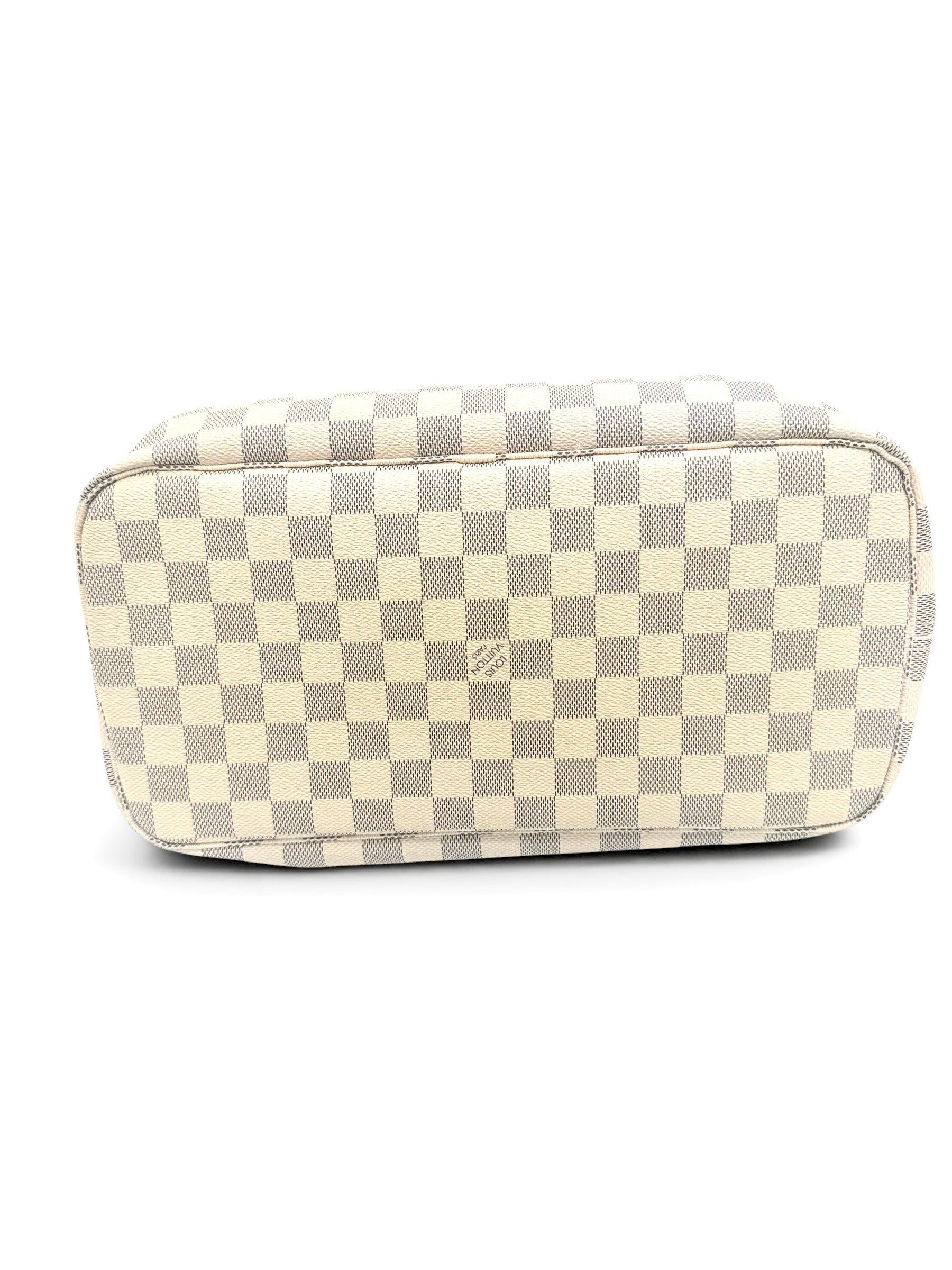 Louis Vuitton Damier Azur Neverfull MM Tote Bag White