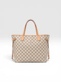 Louis Vuitton Damier Azur Neverfull MM Tote Bag White