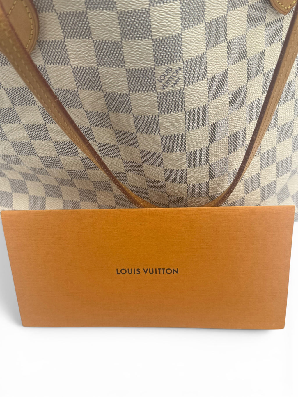 Louis Vuitton Damier Azur Neverfull MM Tote Bag White