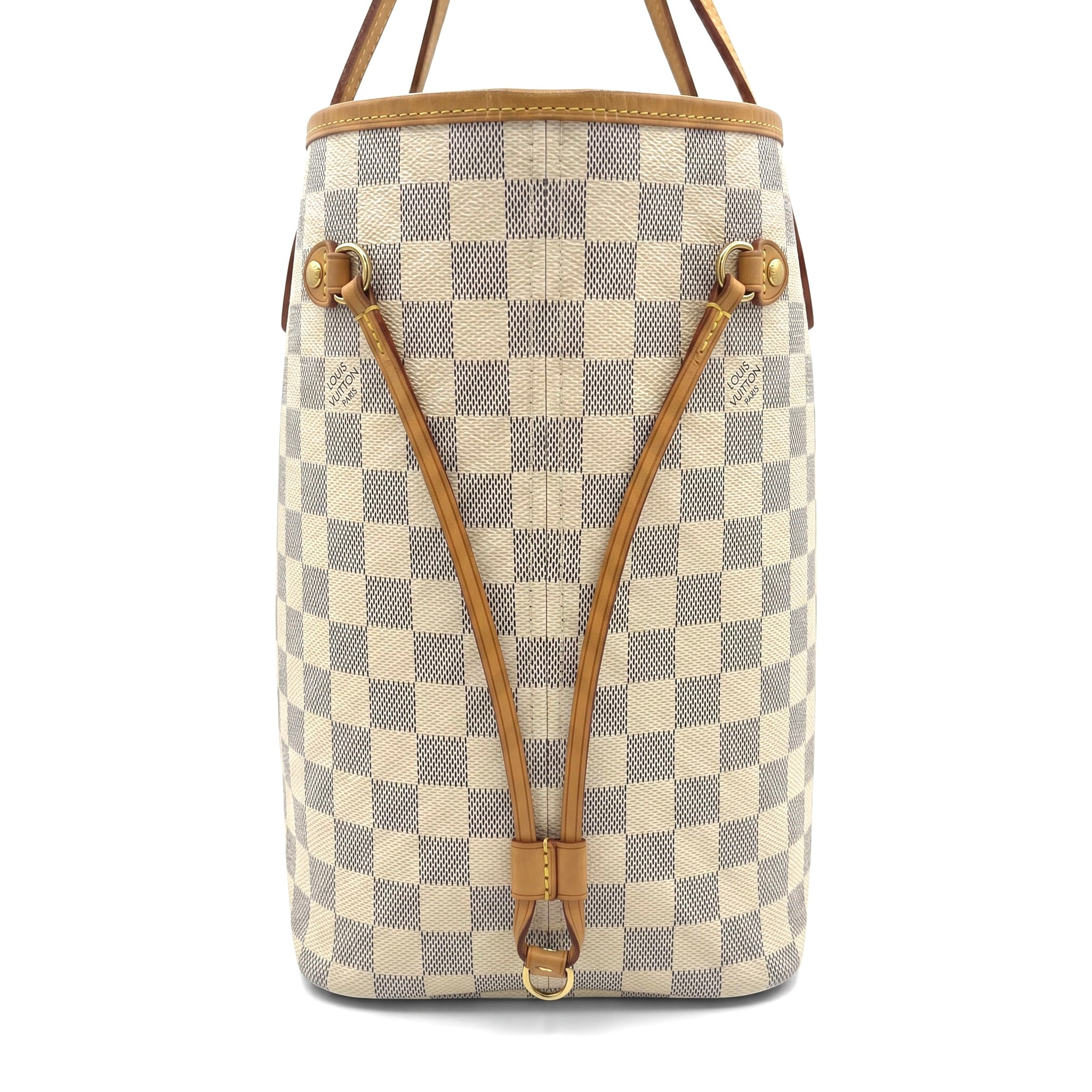 Louis Vuitton Damier Azur Neverfull MM Tote Bag White