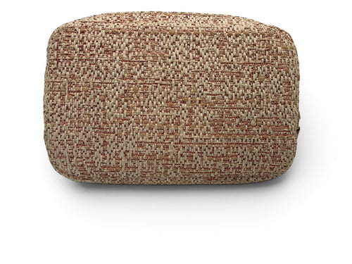 Chanel Deauville Paris Pink & Cream Raffia Tweed Cosmetic Vanity Pouch Gold Hardware