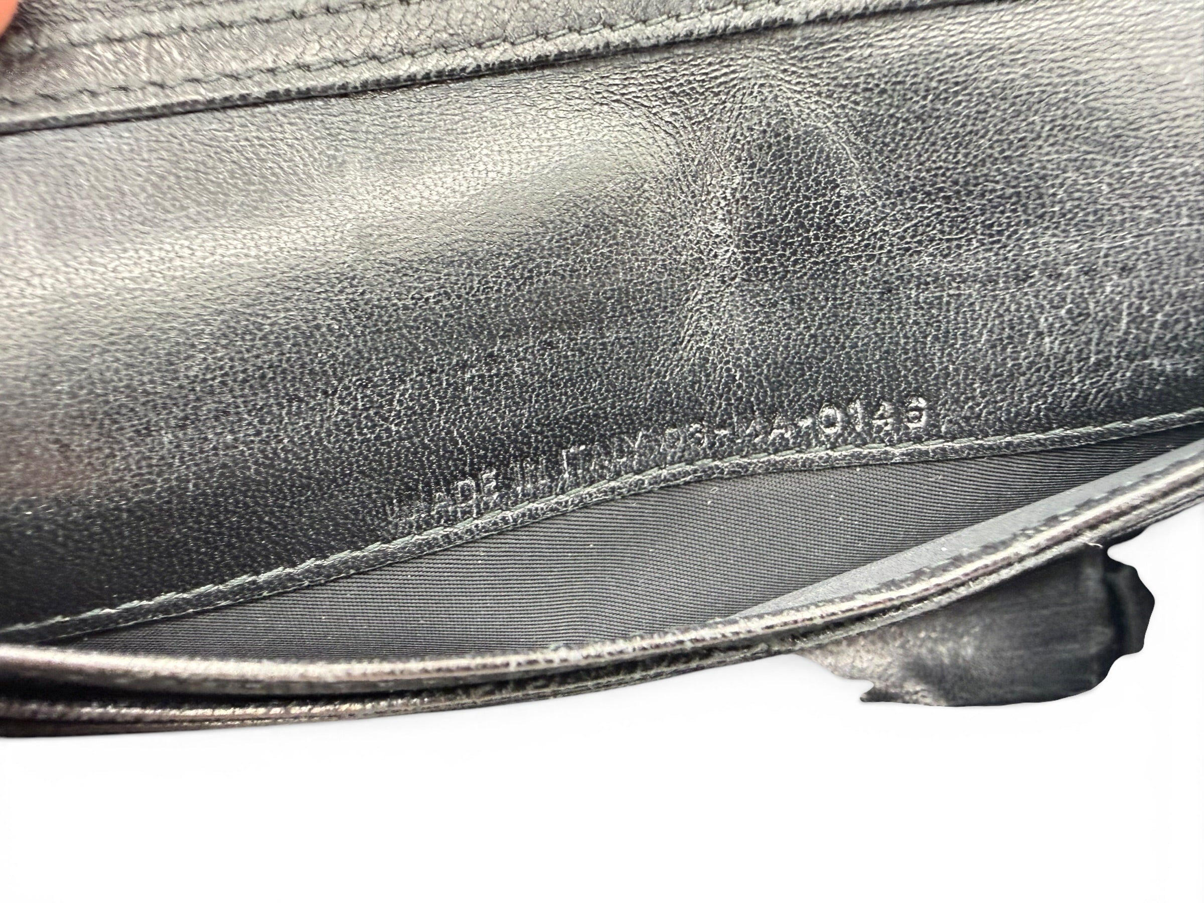 Christian Dior Diorama Black Grained Calfskin Wallet on Chain