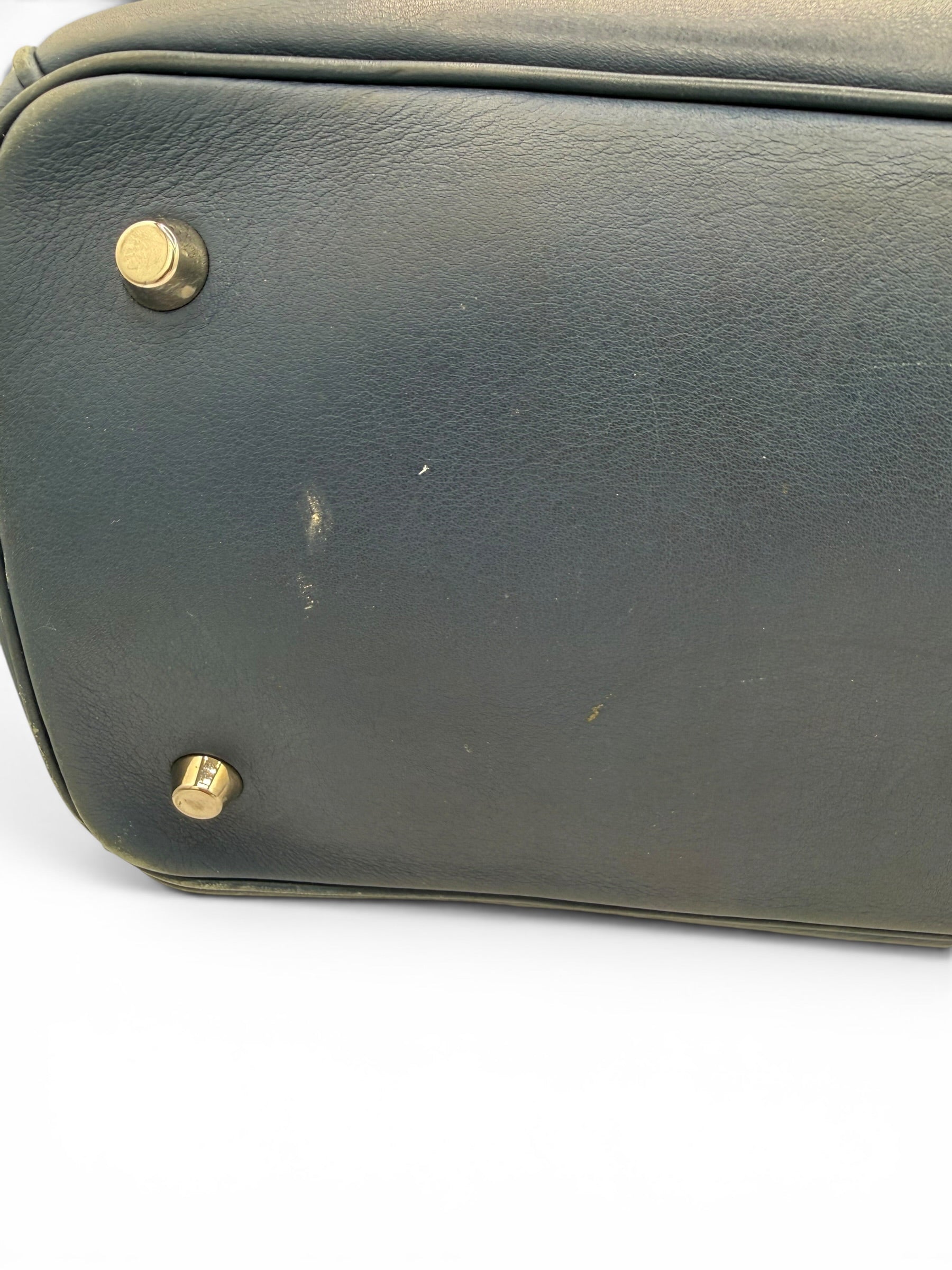 Christian Dior Diorissimo Large Leather Tote Navy Blue