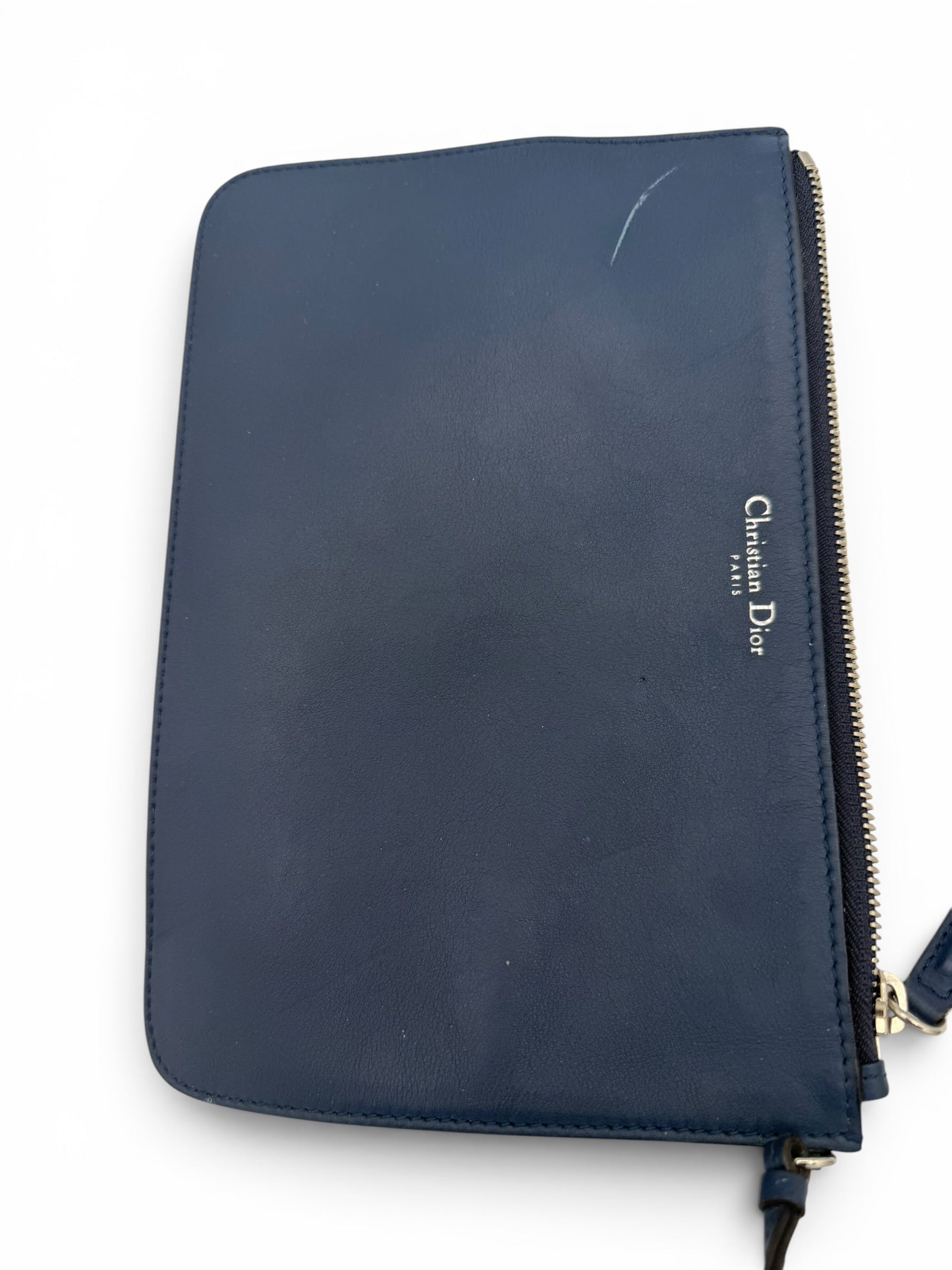 Christian Dior Diorissimo Large Leather Tote Navy Blue