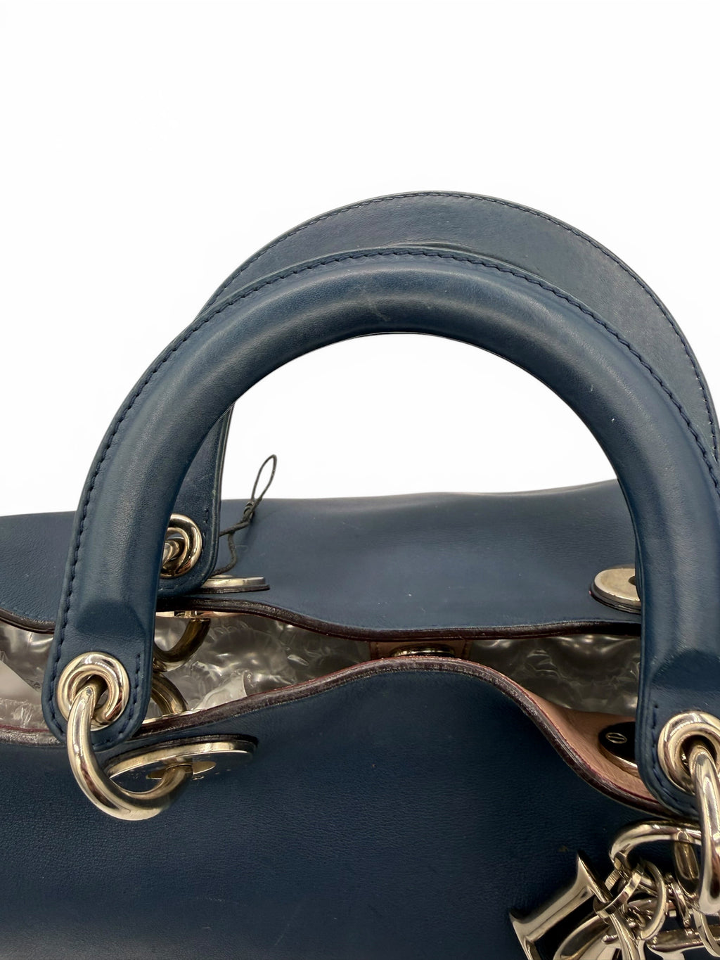 Christian Dior Diorissimo Large Leather Tote Navy Blue