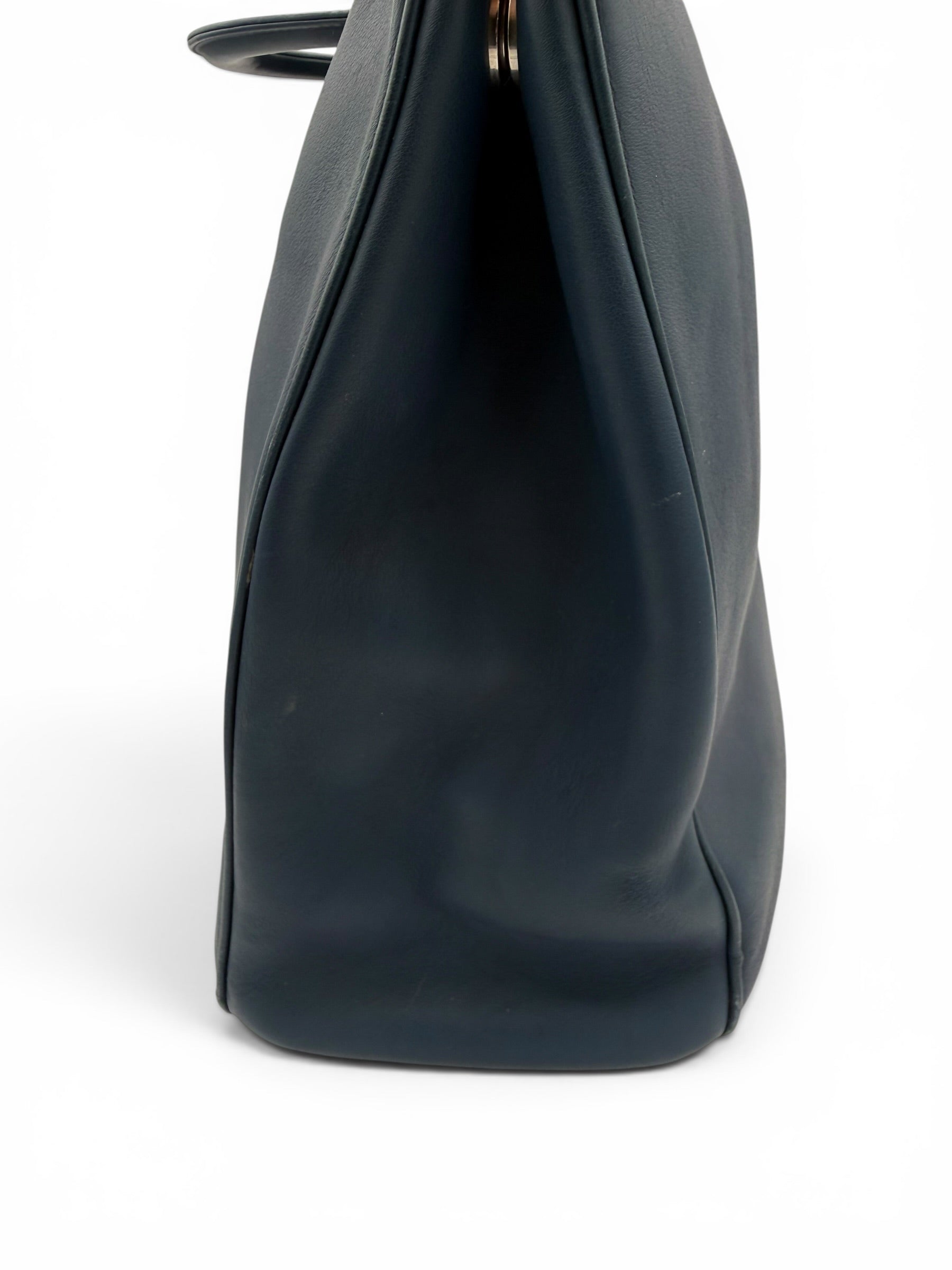 Christian Dior Diorissimo Large Leather Tote Navy Blue