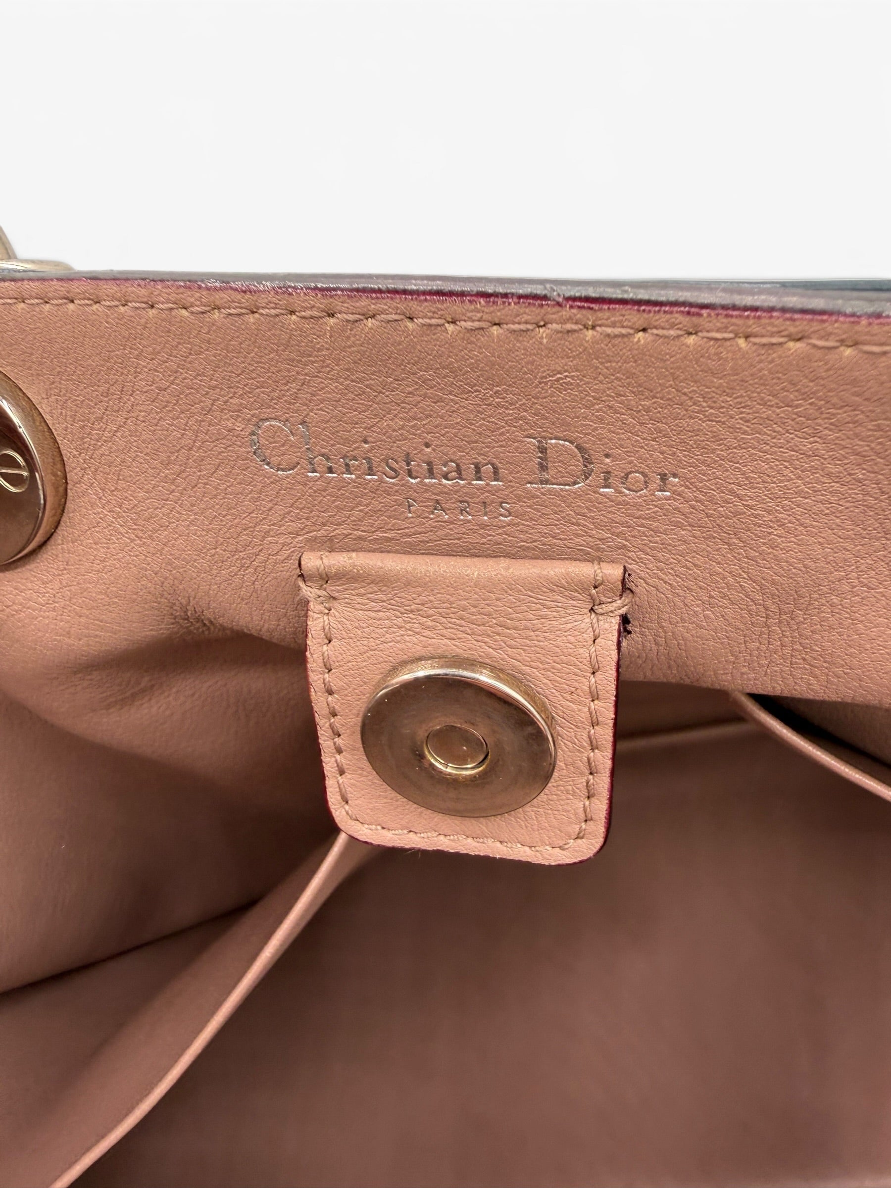 Christian Dior Diorissimo Large Leather Tote Navy Blue