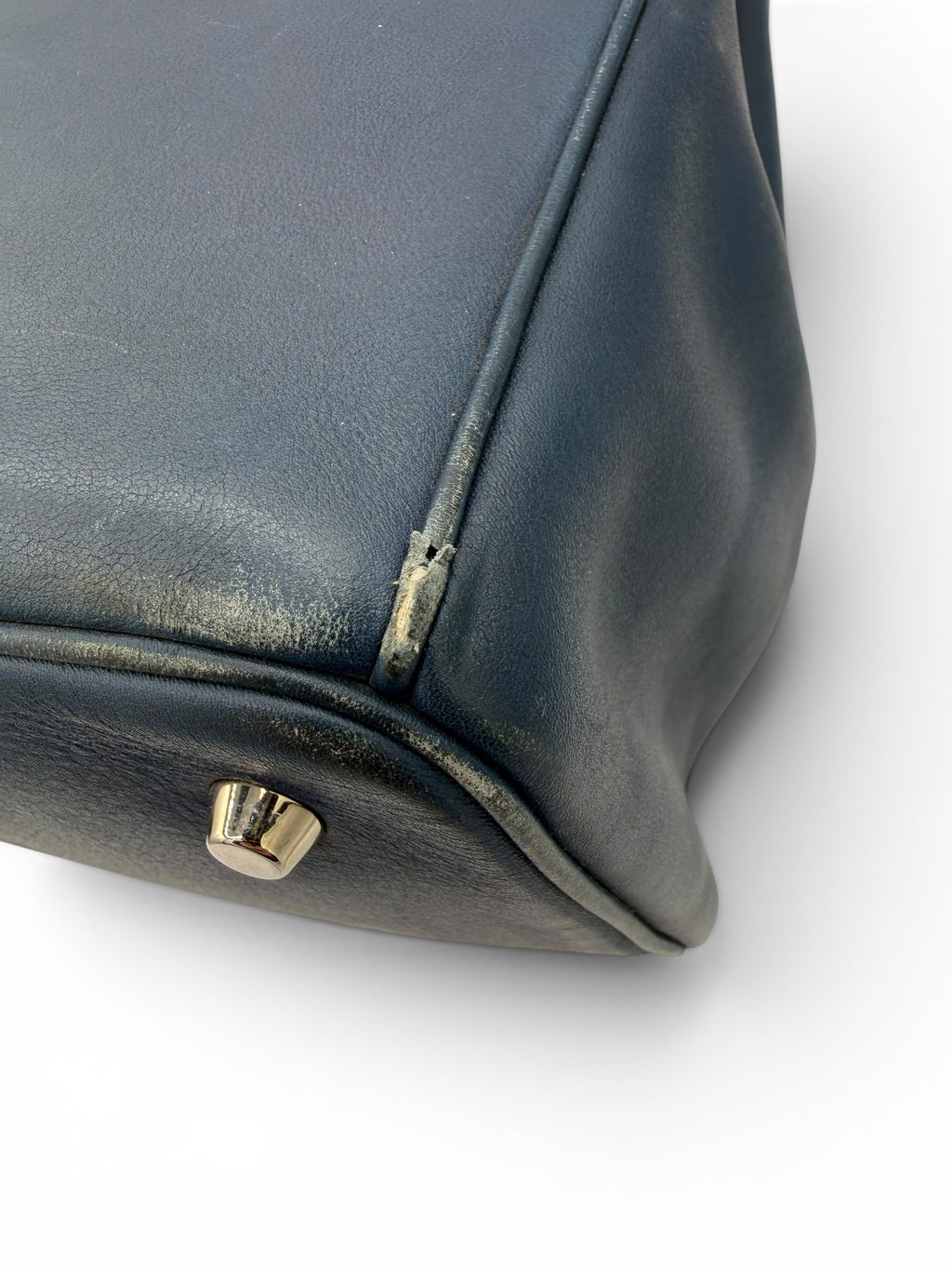 Christian Dior Diorissimo Large Leather Tote Navy Blue