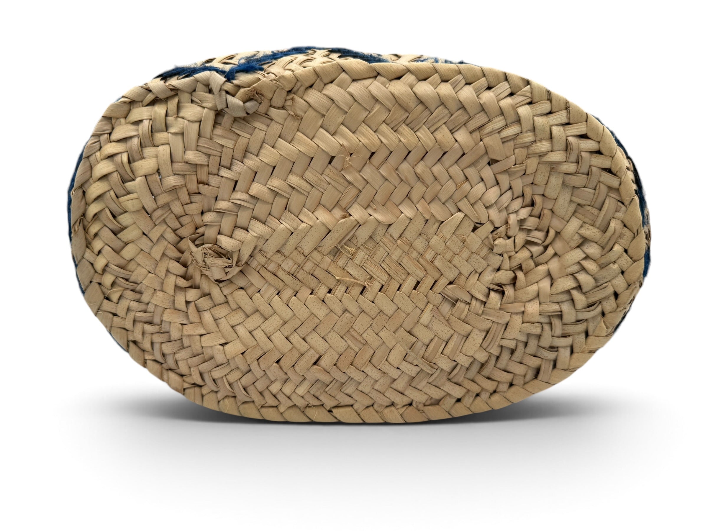 Loewe Paula's Ibiza Embroidered Anagram Basket Tote Natural, Black and Blue Raffia