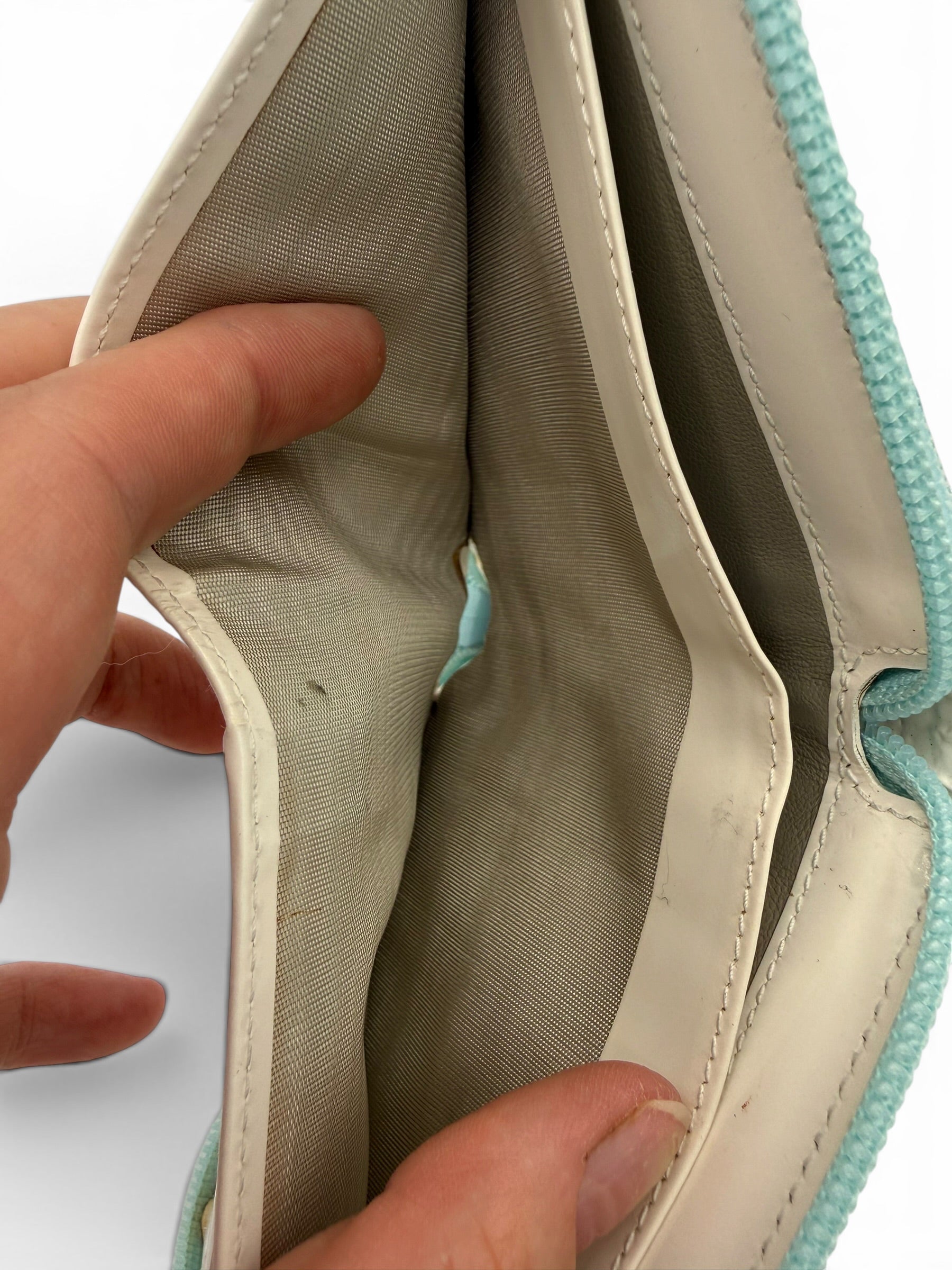 Gucci GG Canvas Zip Around Bi-Fold Wallet Light Blue