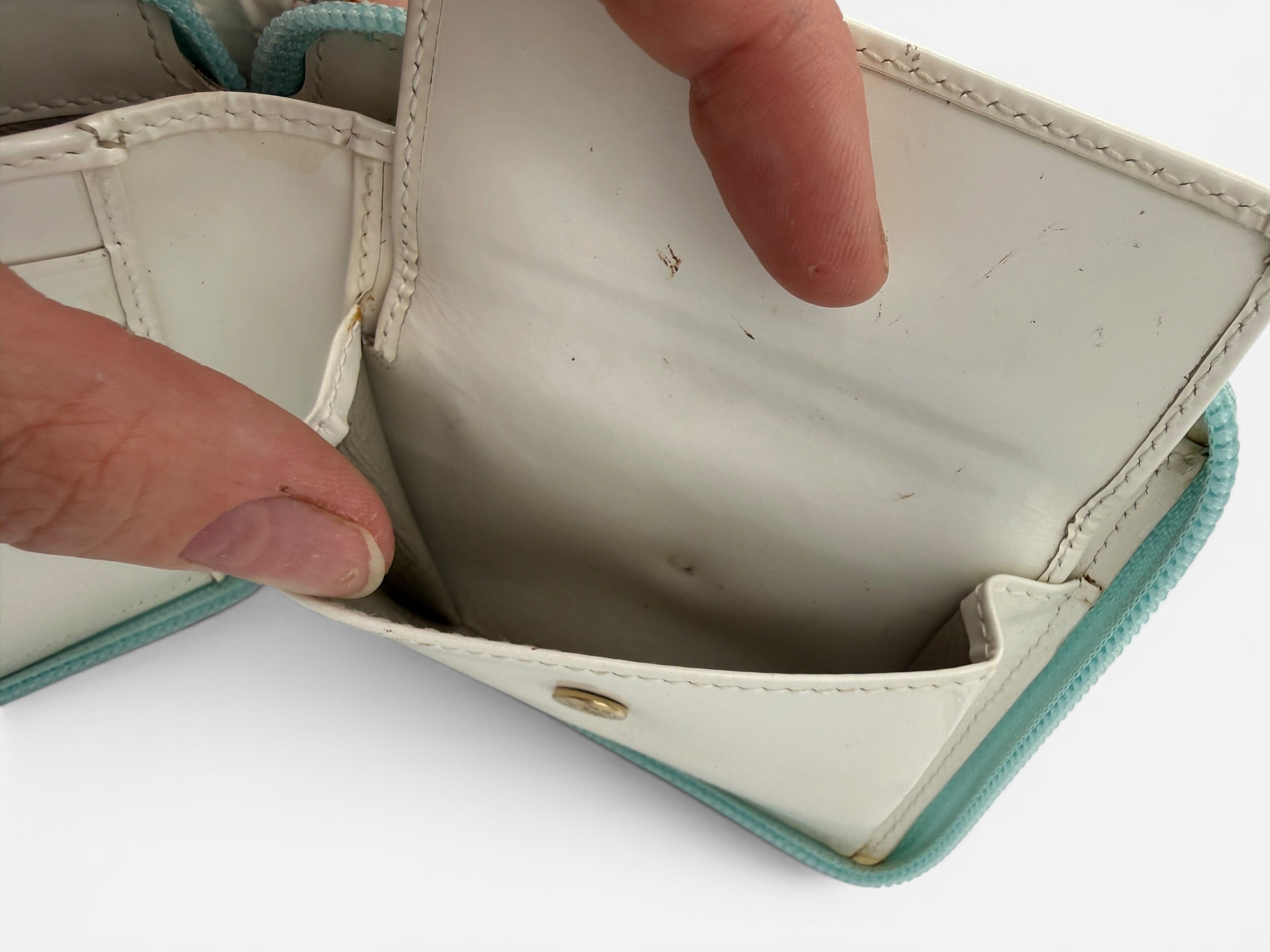 Gucci GG Canvas Zip Around Bi-Fold Wallet Light Blue