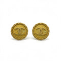 Chanel Vintage Gold CC Medallion Clip-On Earrings Spring '95