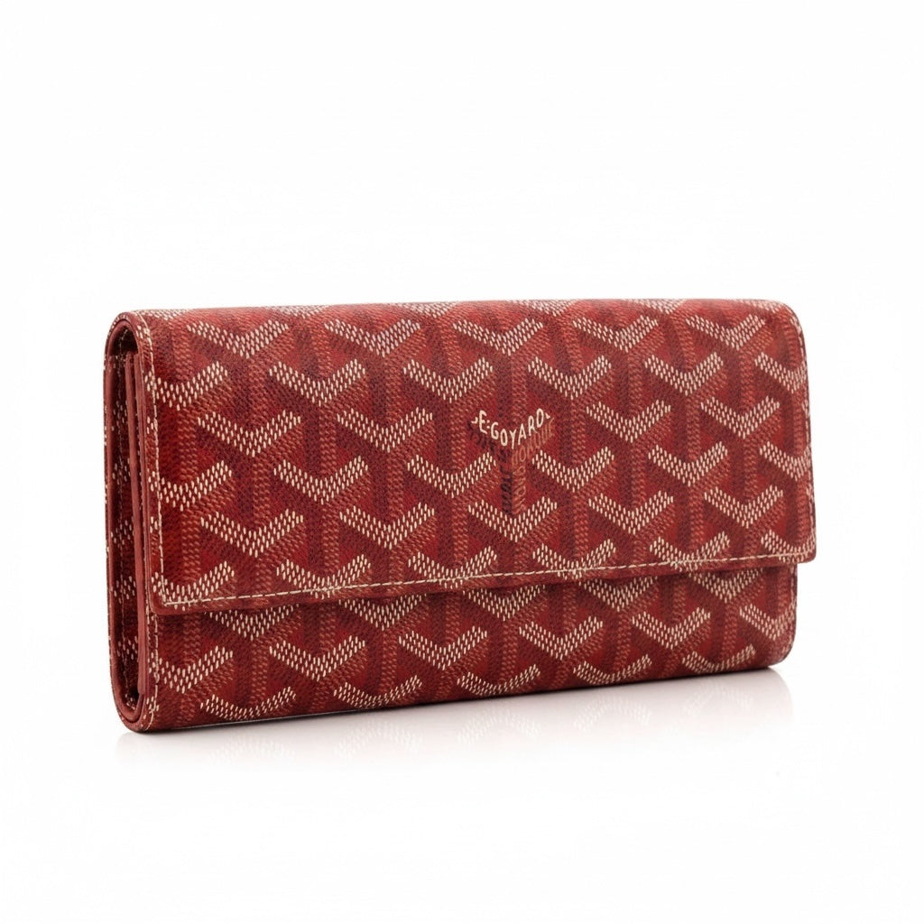 Goyard Red Goyardine Continental Flap Wallet