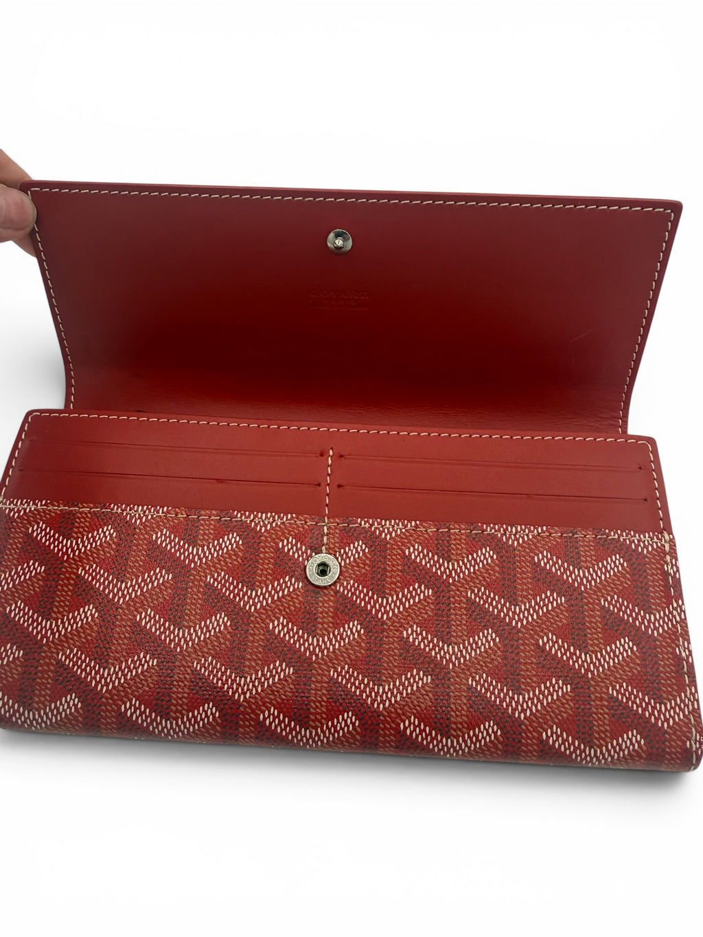 Goyard Red Goyardine Continental Flap Wallet