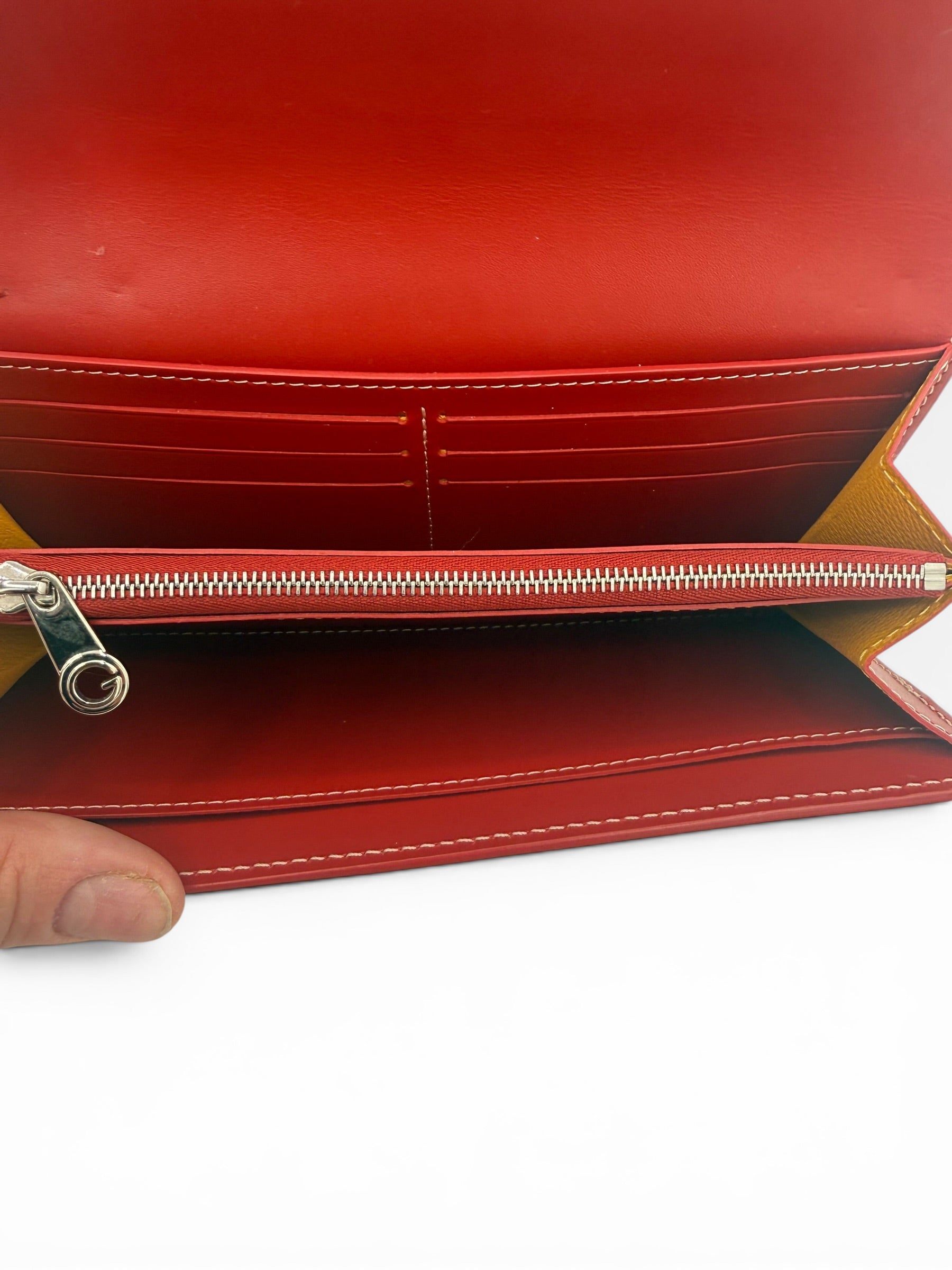 Goyard Red Goyardine Continental Flap Wallet