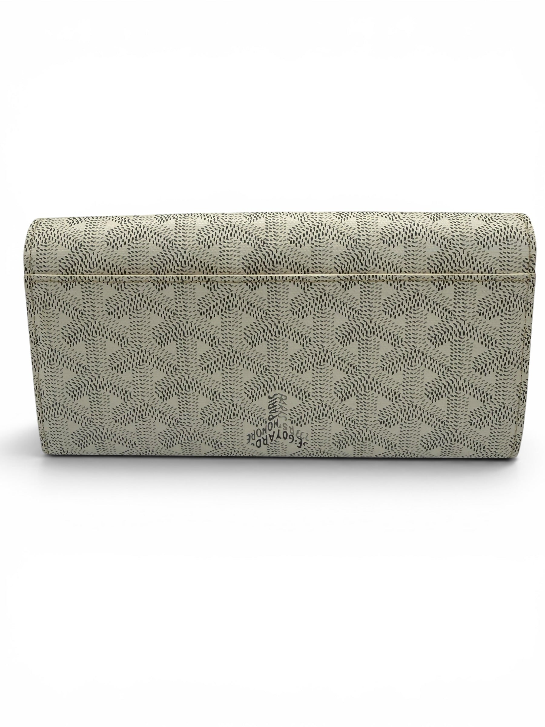 Goyard White Goyardine Long Flap Continental Wallet