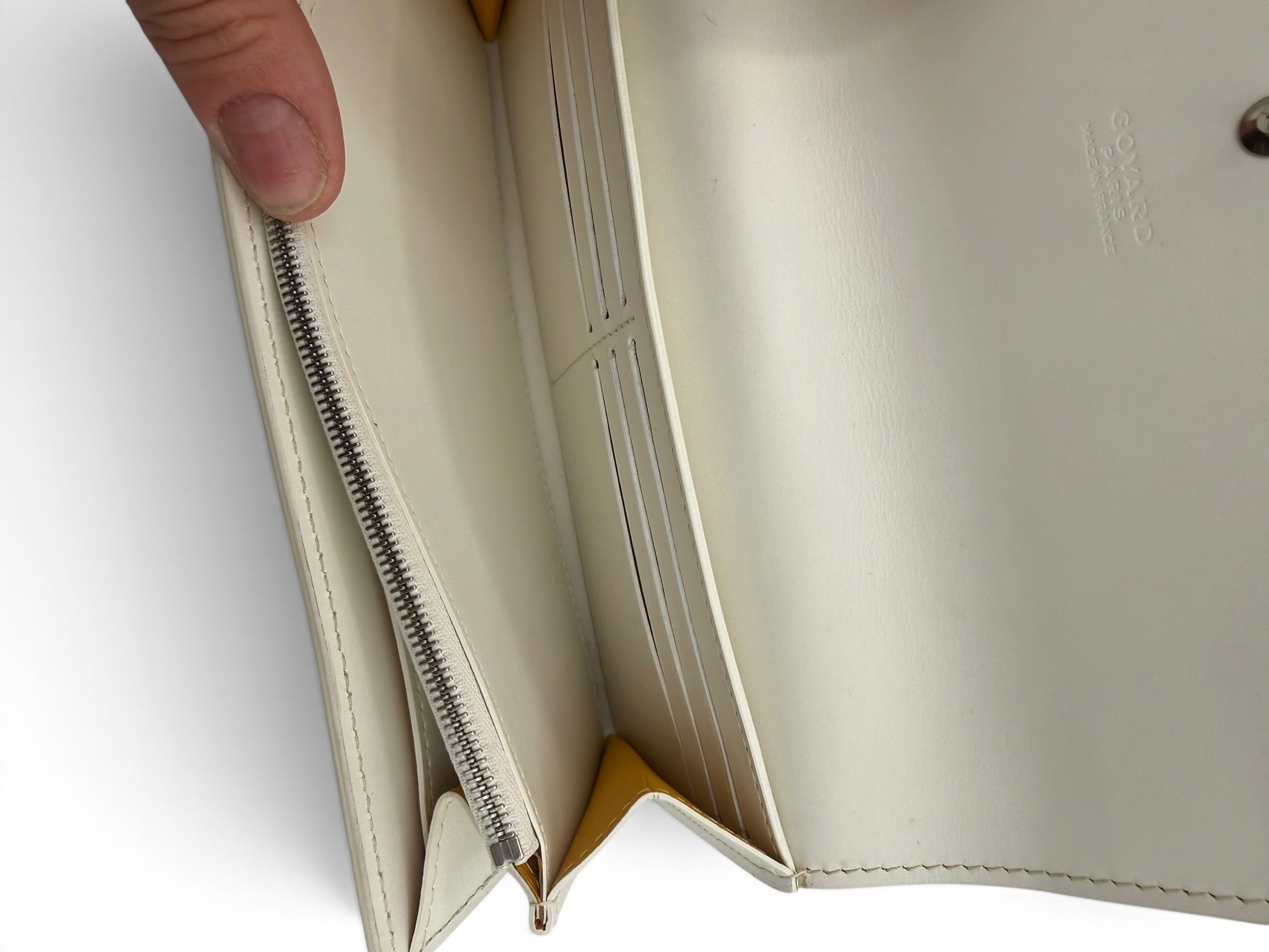 Goyard White Goyardine Long Flap Continental Wallet