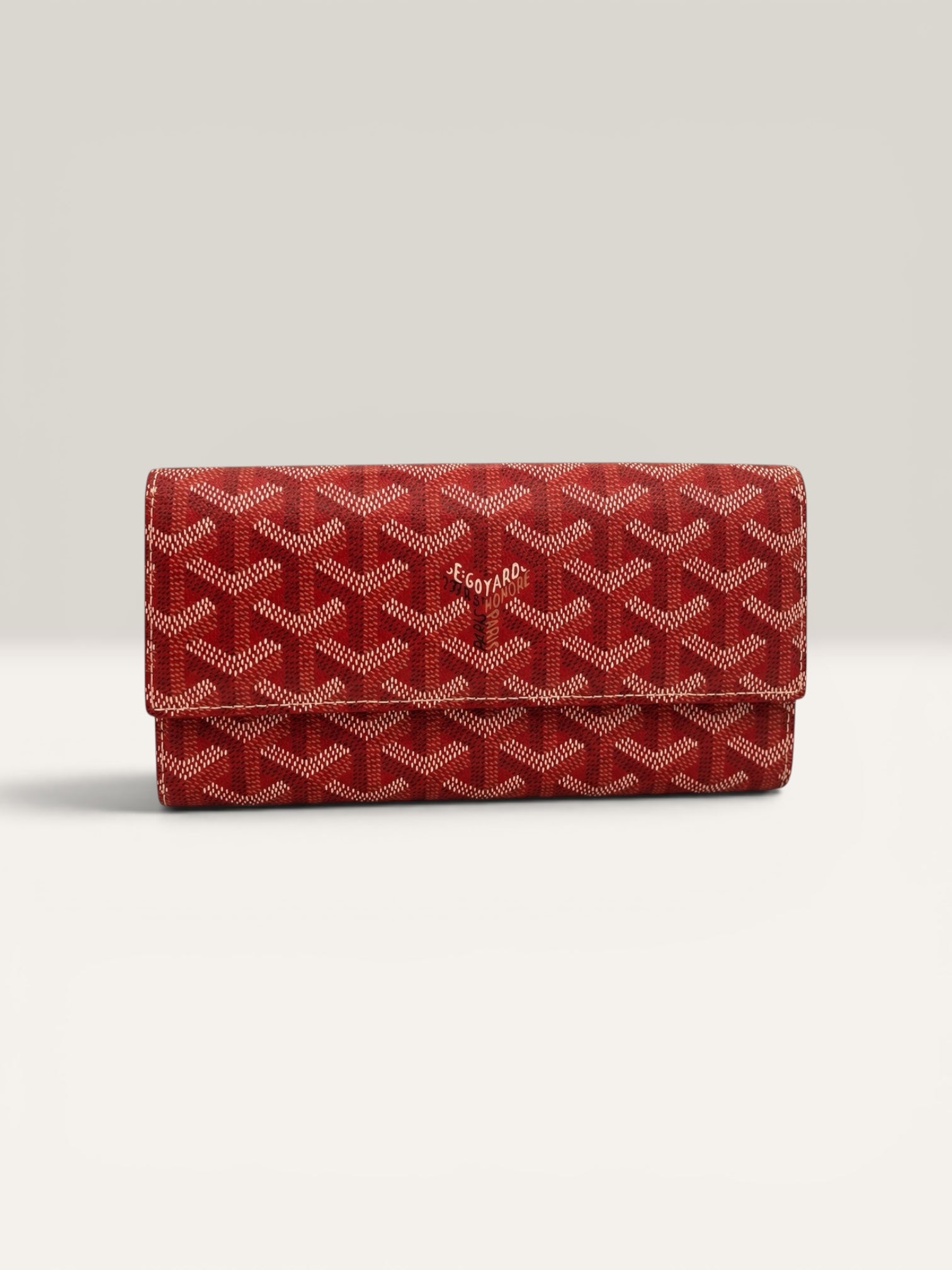 Goyard Red Goyardine Continental Flap Wallet