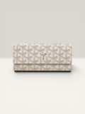 Goyard White Goyardine Long Flap Continental Wallet