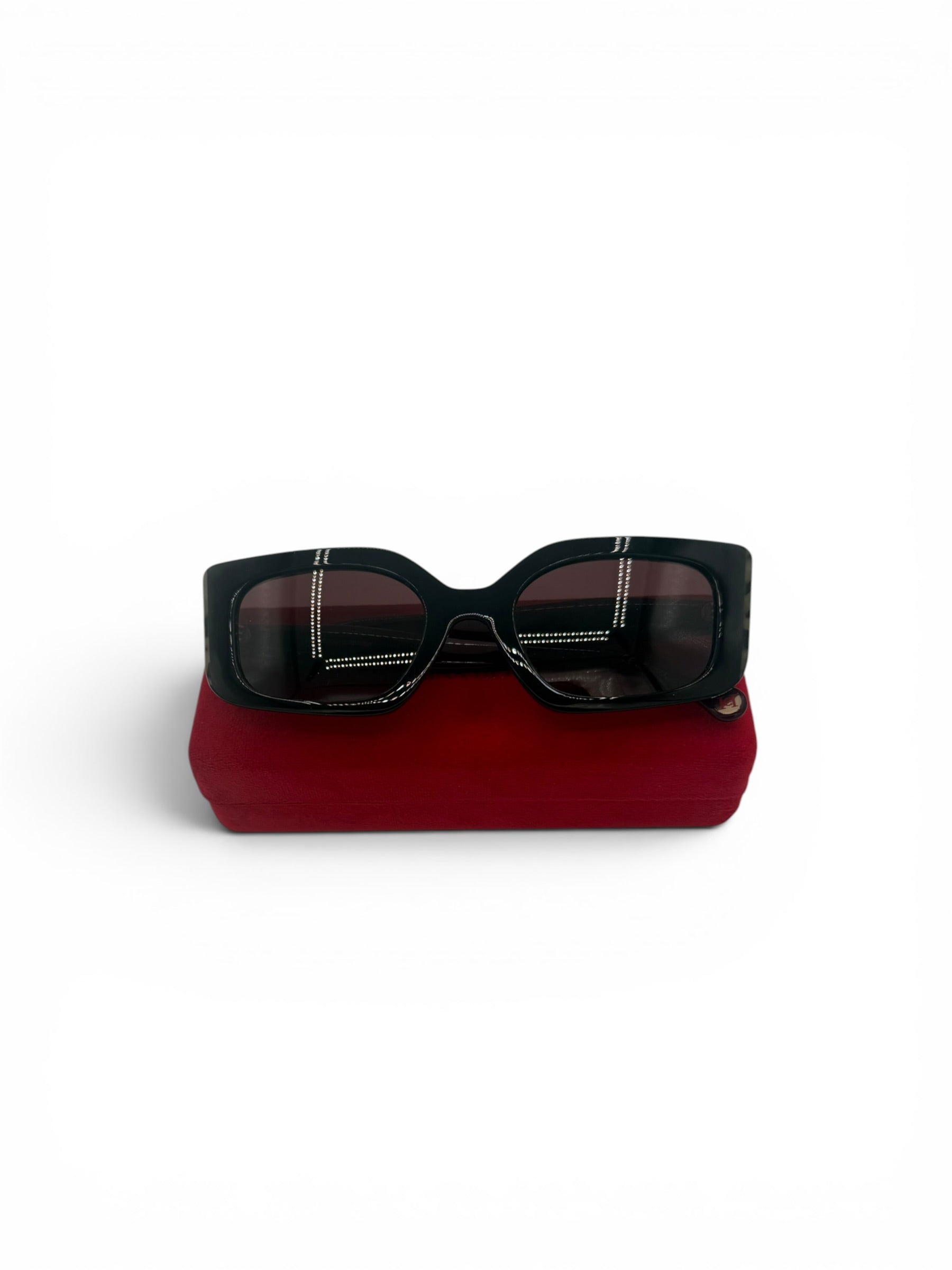 Caroline Herrera HER 0182/S Black Burgundy CH Logo Sunglasses