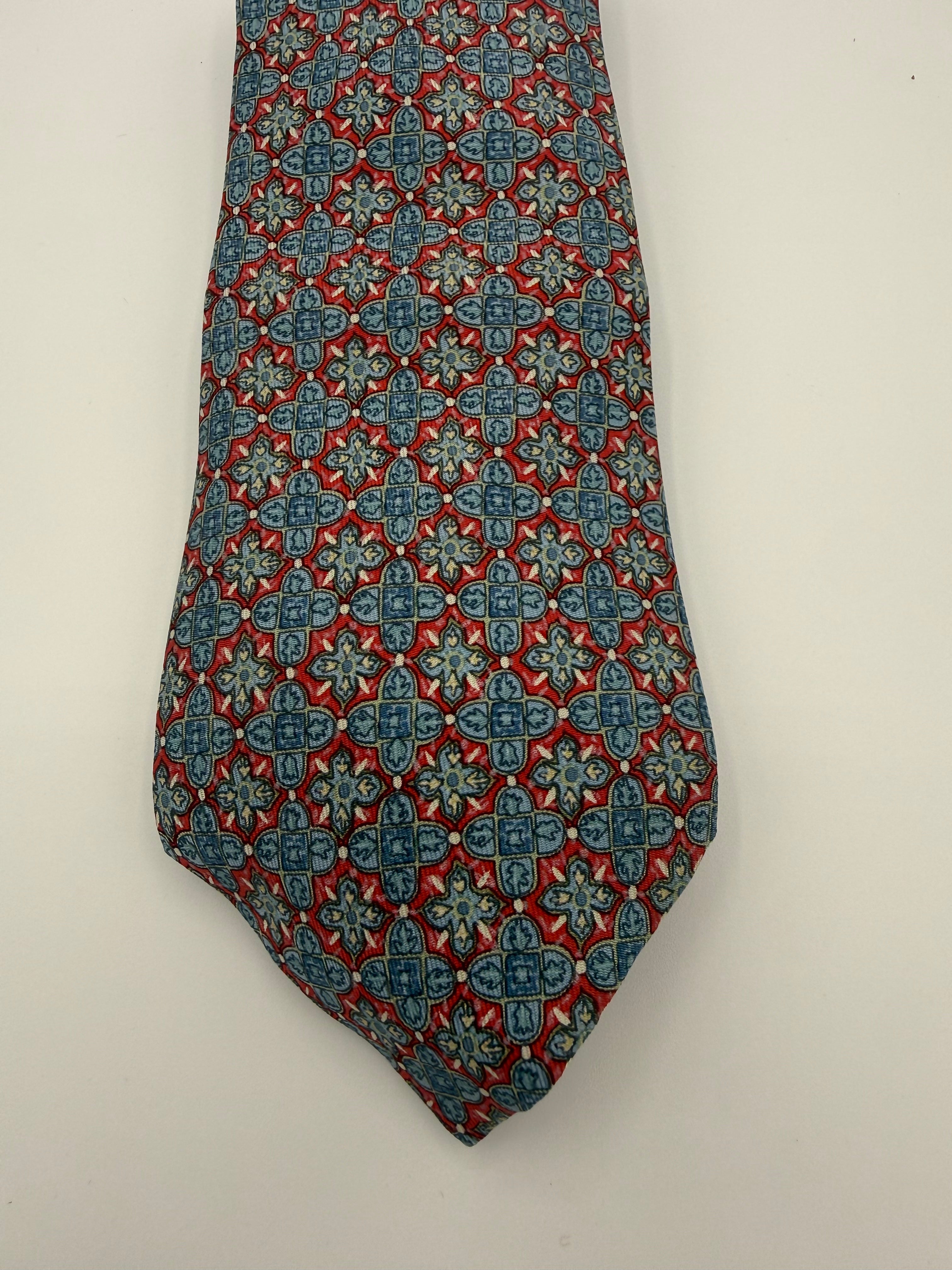 Hèrmes 100% Silk Geometric Print Tie