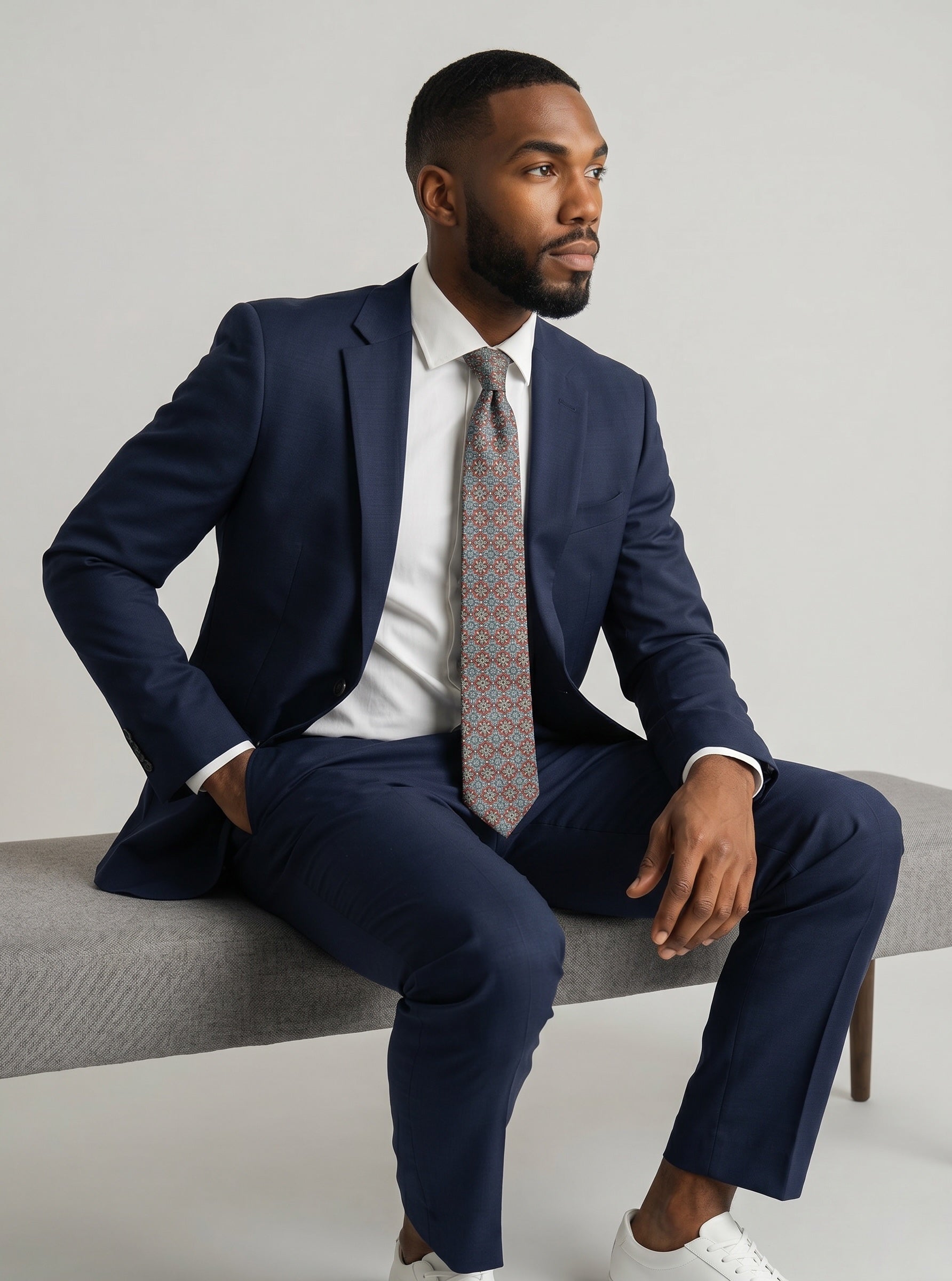 Hèrmes 100% Silk Geometric Print Tie