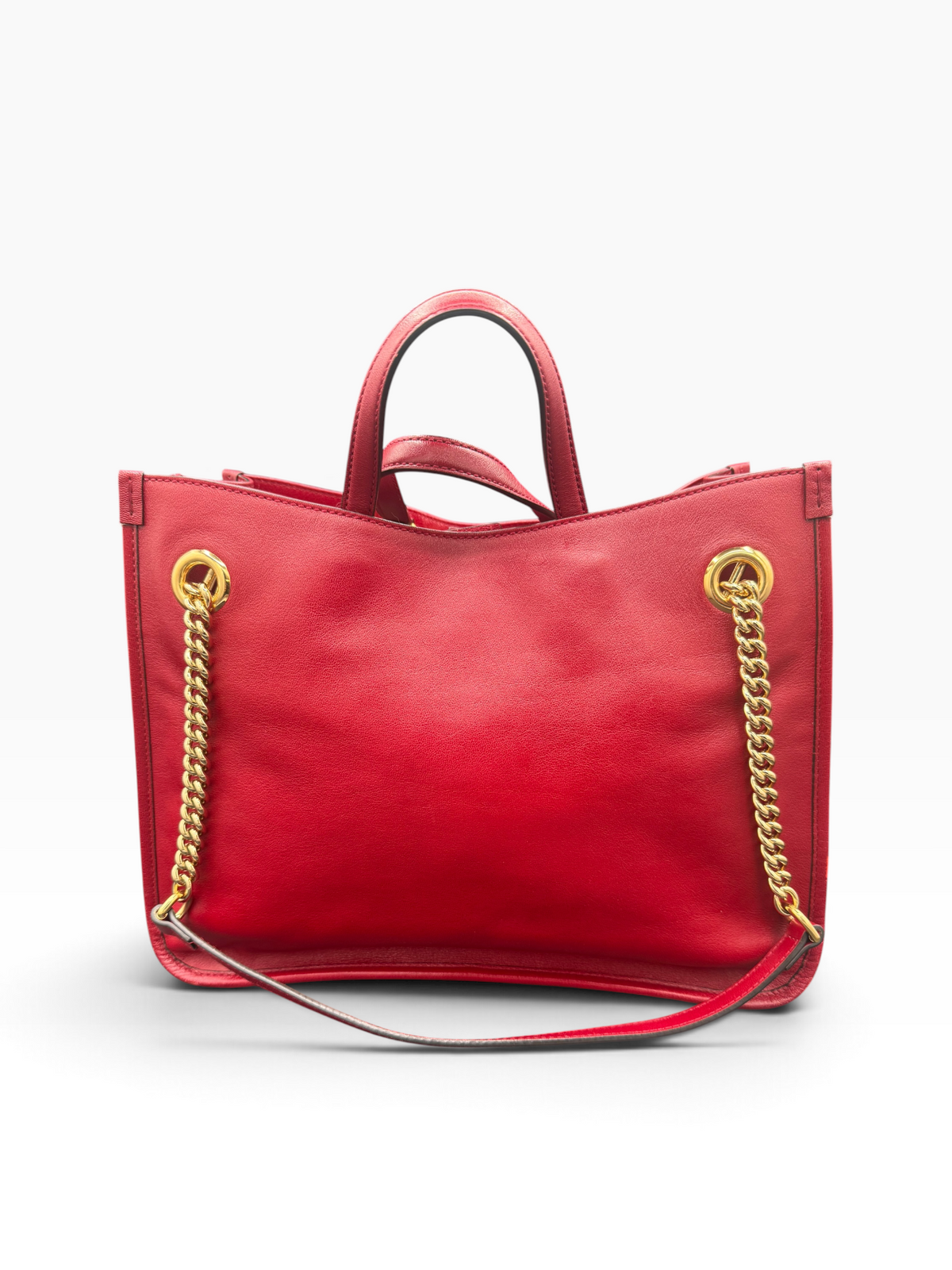 Gucci Horsebit 1955 Large Leather Chain Tote | Red | Gold Hardware | COA