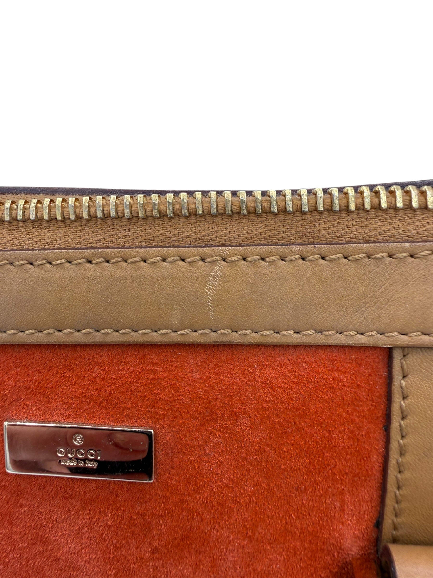 Gucci Suede Boston Bag Orange