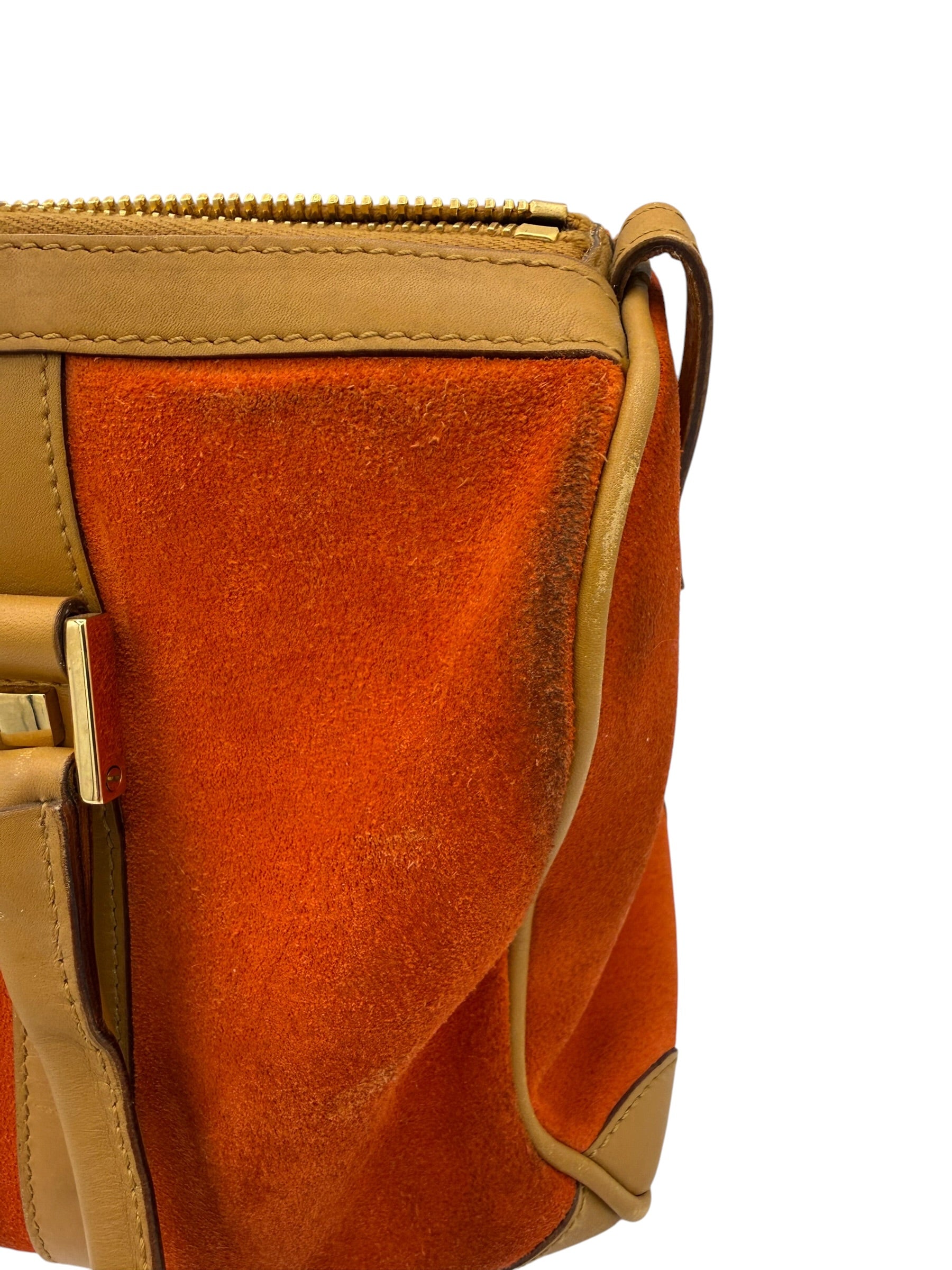 Gucci Suede Boston Bag Orange