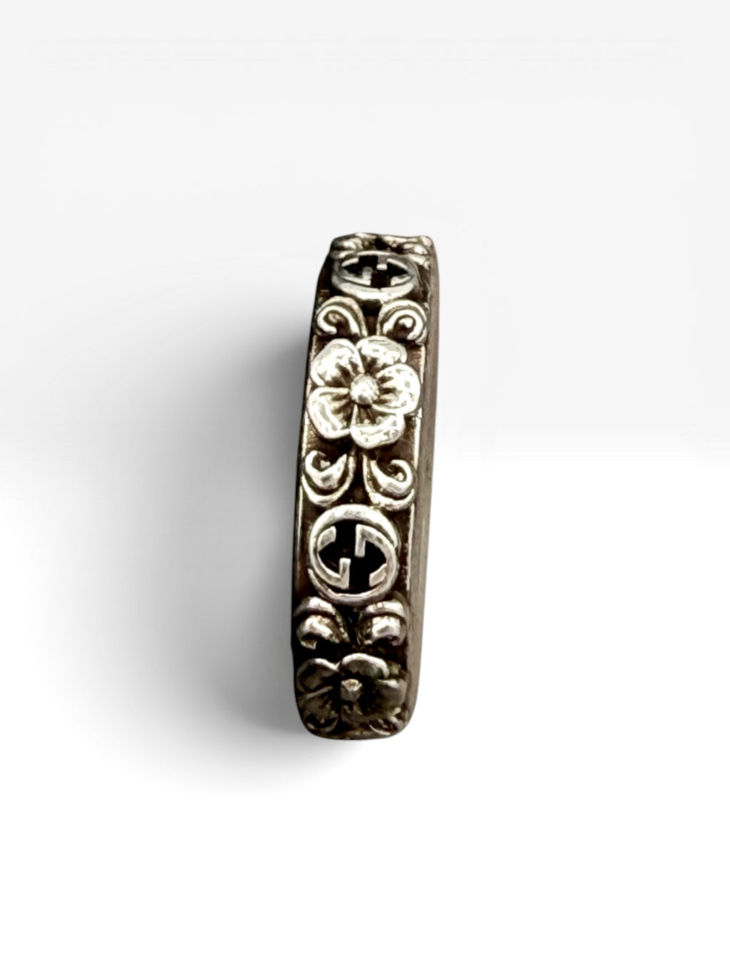 Gucci Interlocking G Bloom Sterling Silver Ring – US Size 5