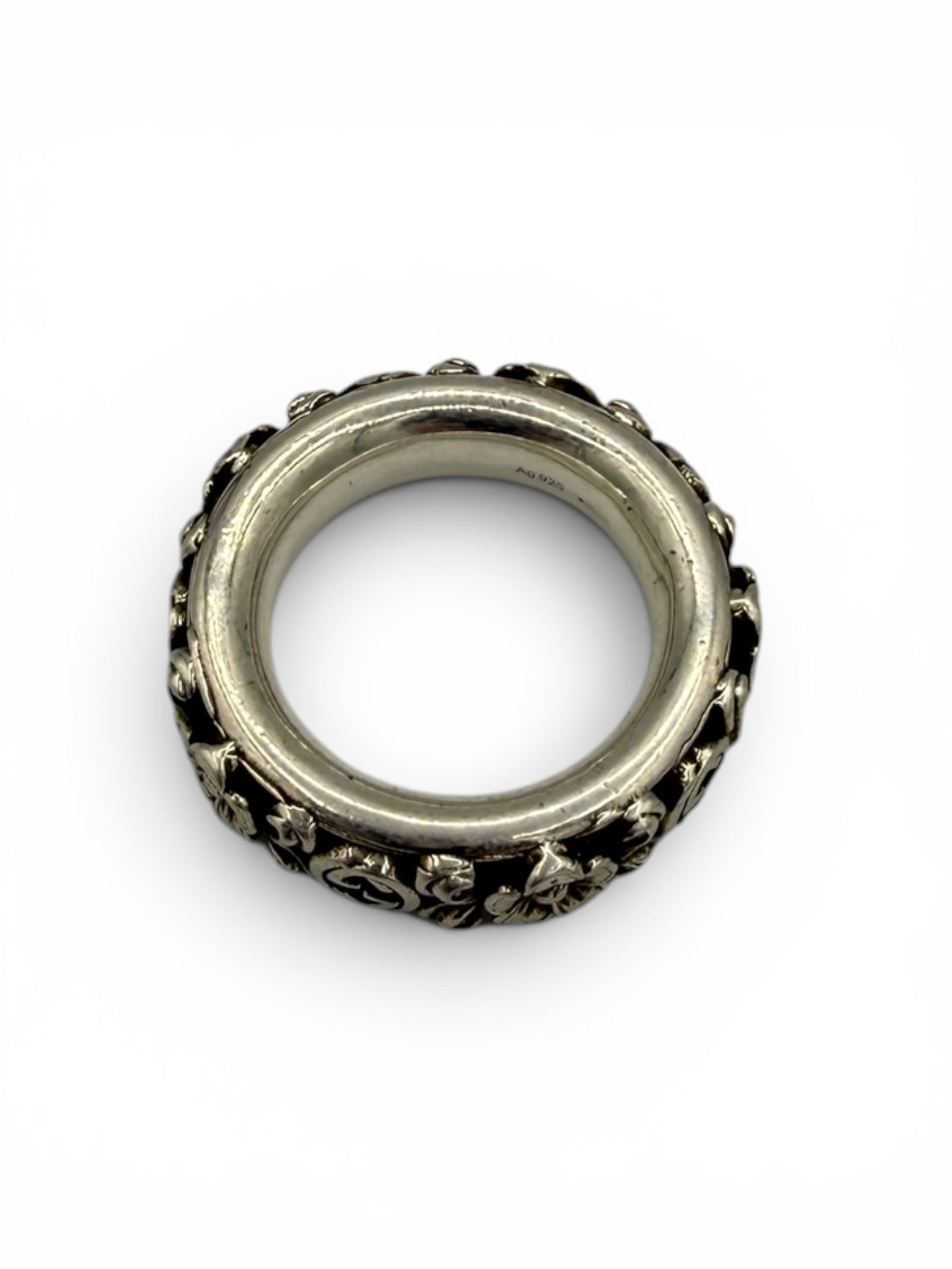 Gucci Interlocking G Bloom Sterling Silver Ring – US Size 5