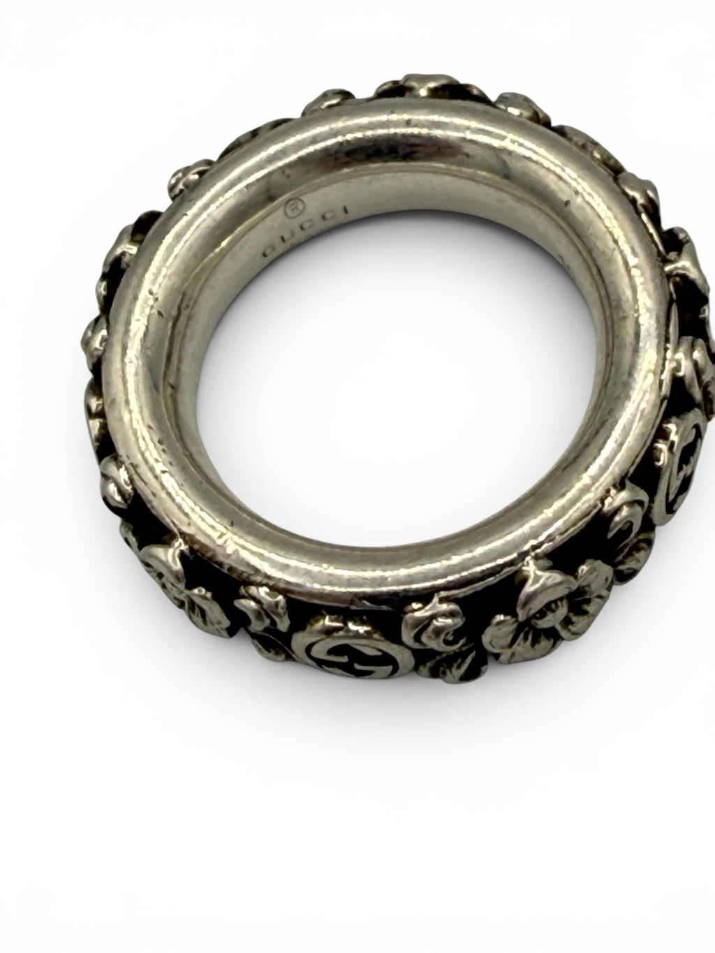 Gucci Interlocking G Bloom Sterling Silver Ring – US Size 5