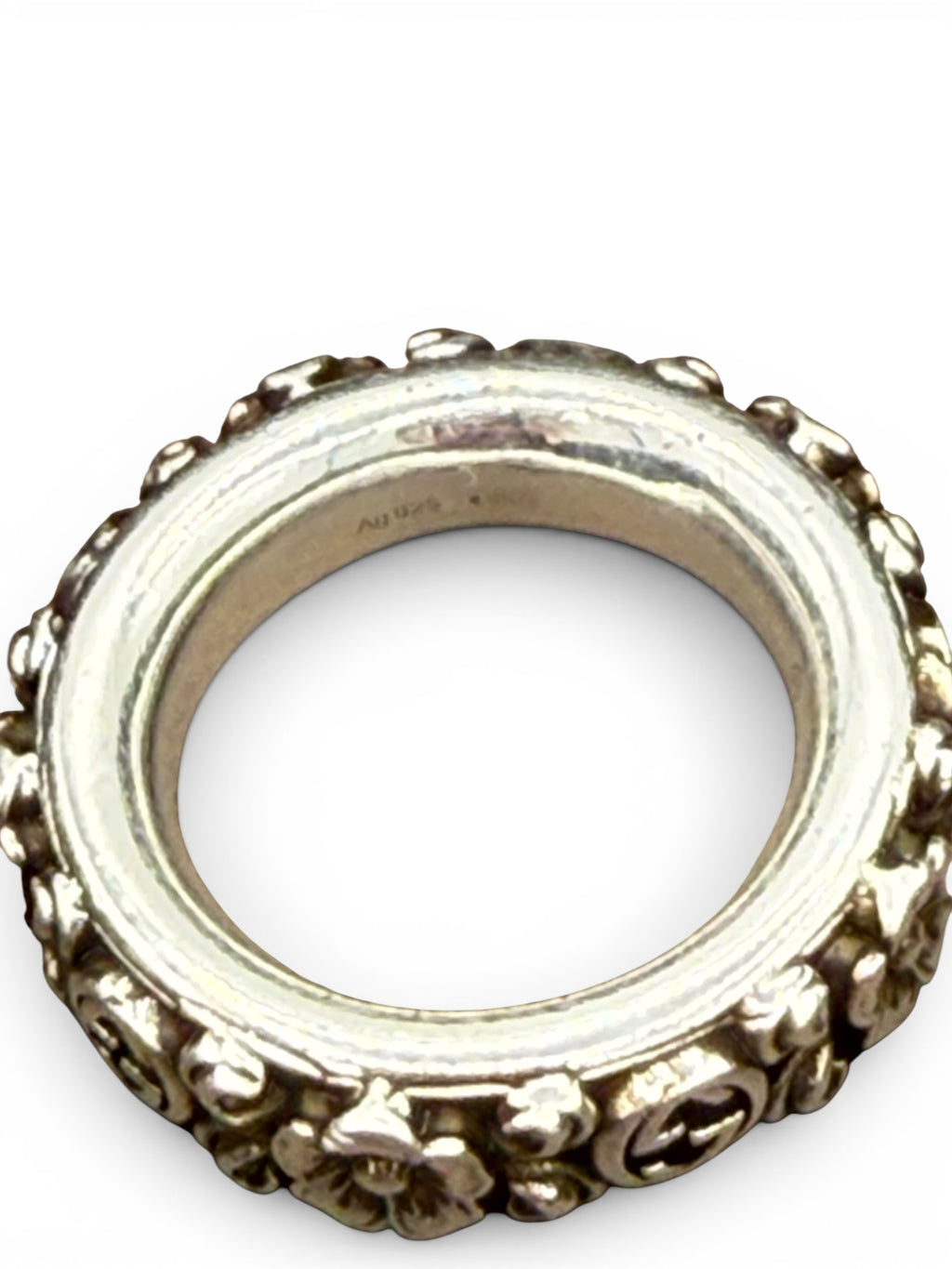 Gucci Interlocking G Bloom Sterling Silver Ring – US Size 5