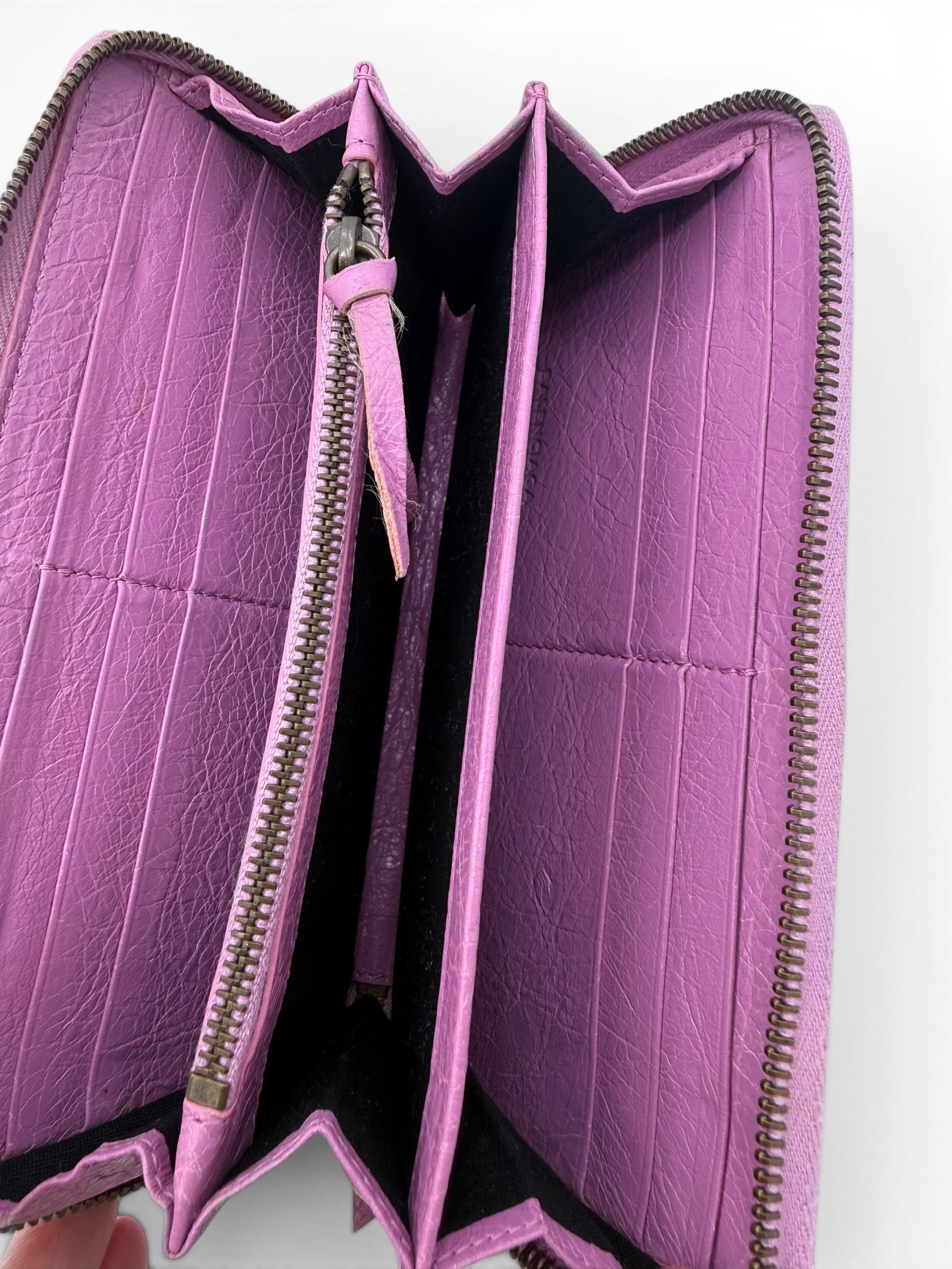 Balenciaga Le City Continental Zip Around Wallet - Hot Pink Lambskin