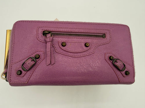 Balenciaga Le City Continental Zip Around Wallet - Hot Pink Lambskin