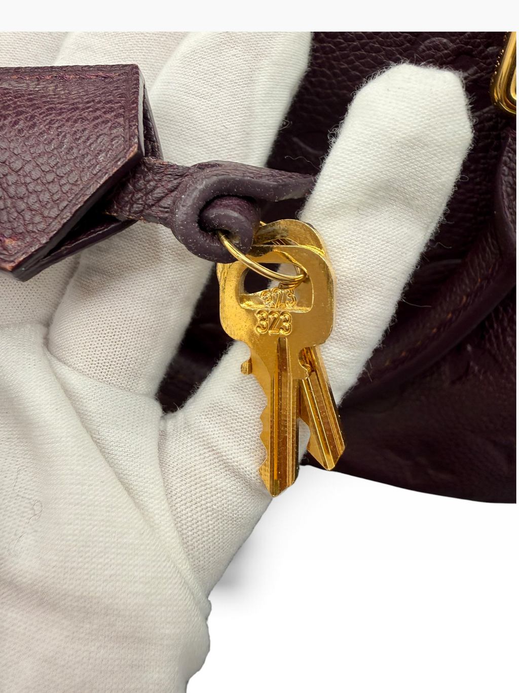 Louis Vuitton Monogram Empreinte Speedy Bandoulière 25 Aube | Purple Leather | COA