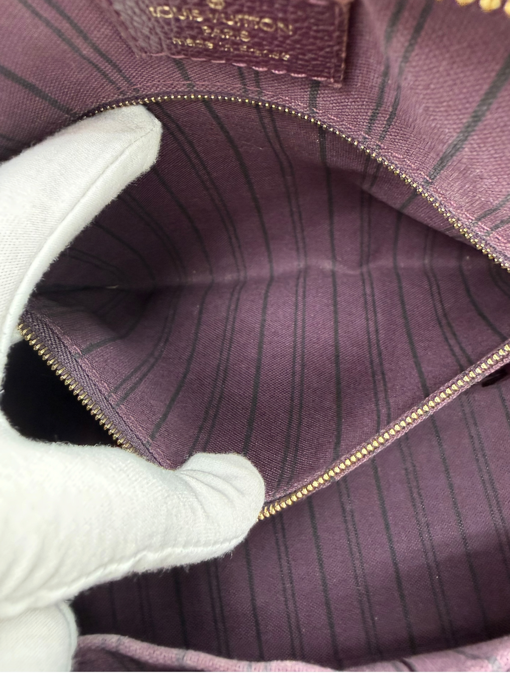 Louis Vuitton Monogram Empreinte Speedy Bandoulière 25 Aube | Purple Leather | COA