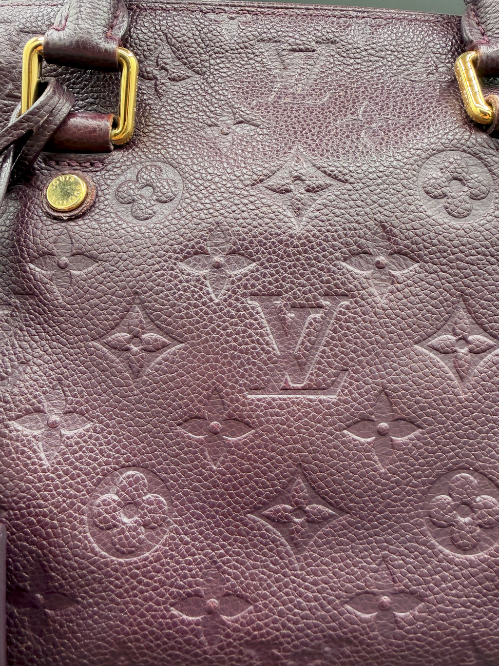 Louis Vuitton Monogram Empreinte Speedy Bandoulière 25 Aube | Purple Leather | COA