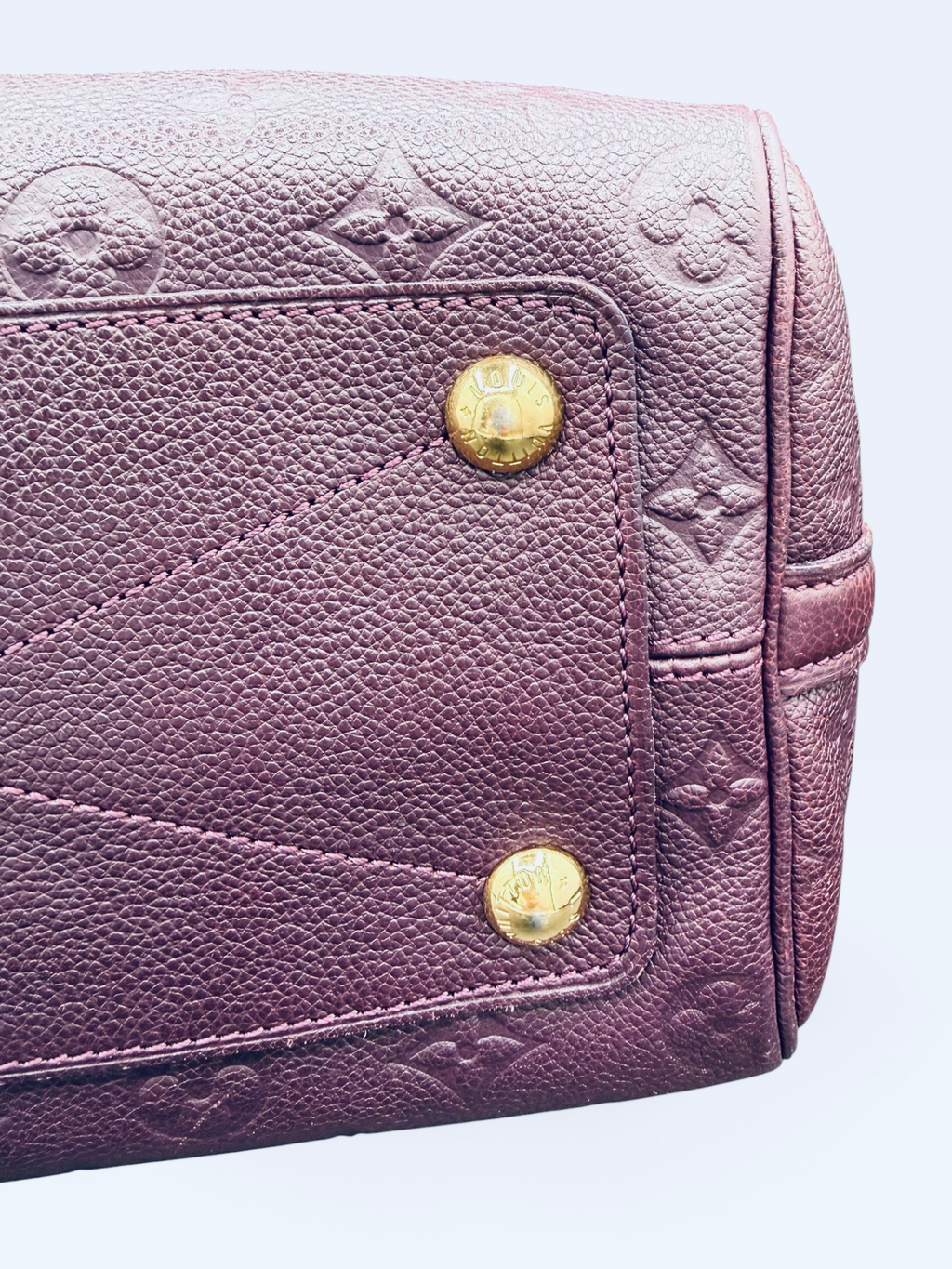 Louis Vuitton Monogram Empreinte Speedy Bandoulière 25 Aube | Purple Leather | COA