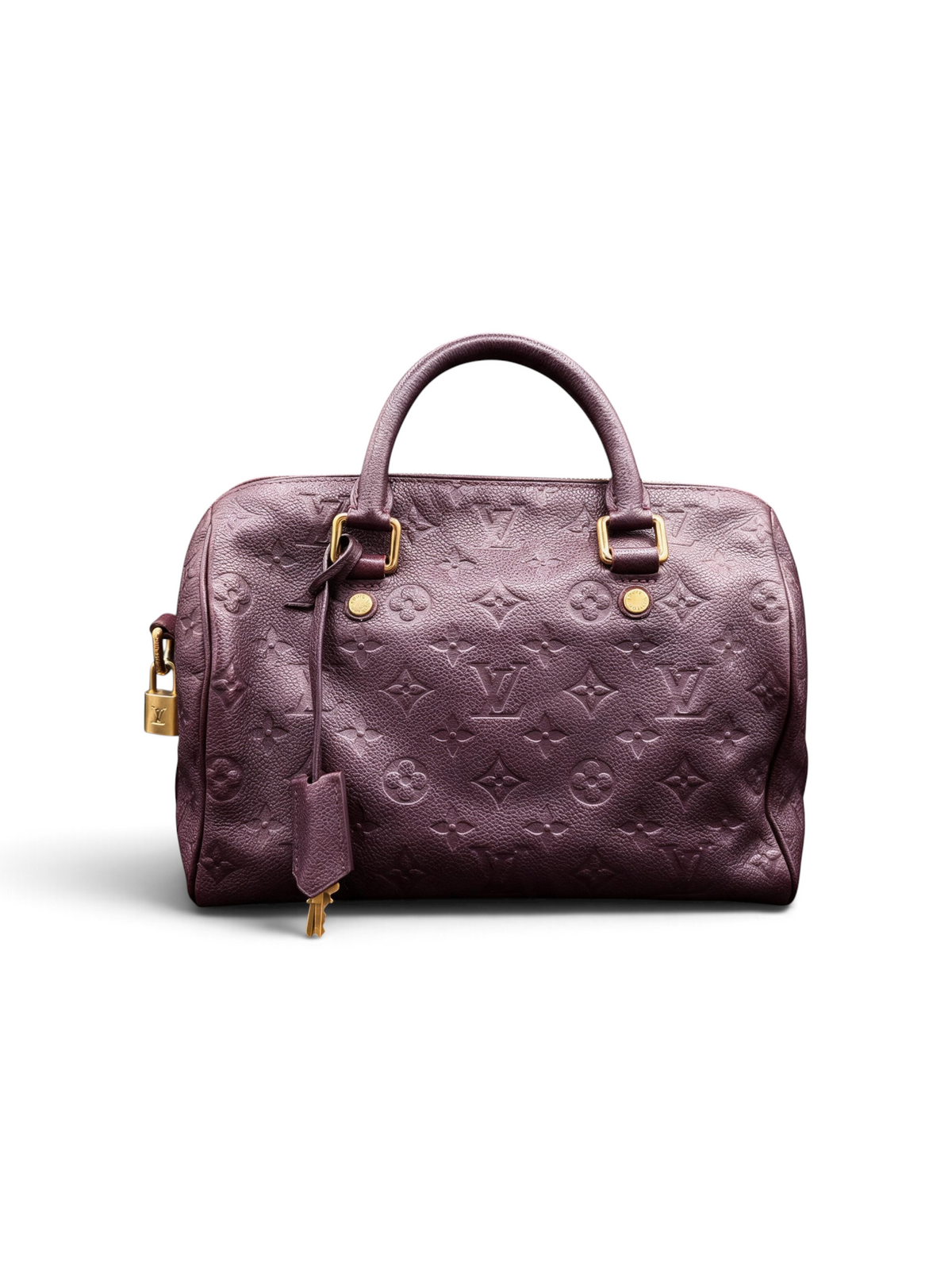 Louis Vuitton Monogram Empreinte Speedy Bandoulière 25 Aube | Purple Leather | COA