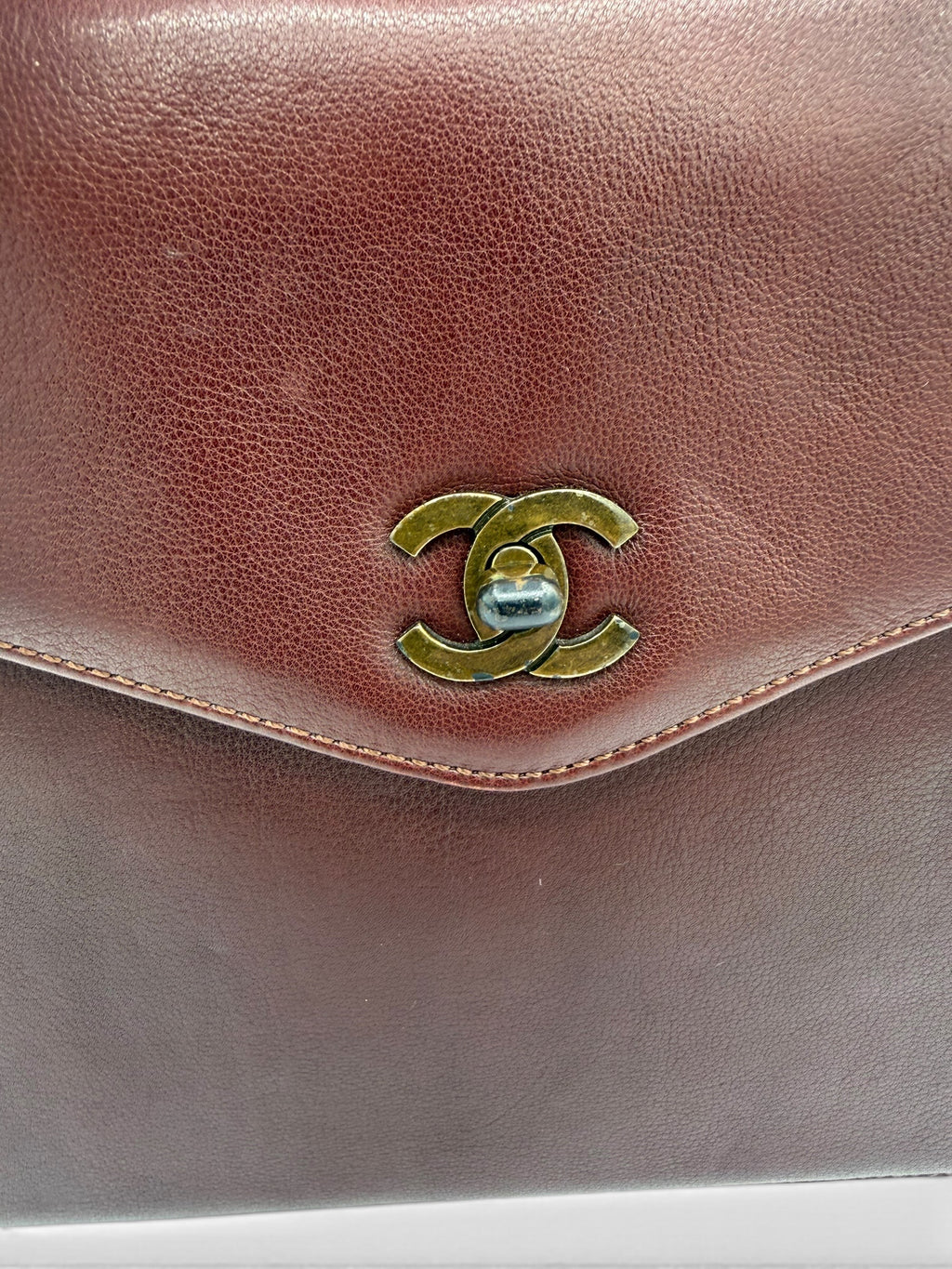 Vintage Chanel 1998 Burgundy Lambskin CC Pocket Tote Bag