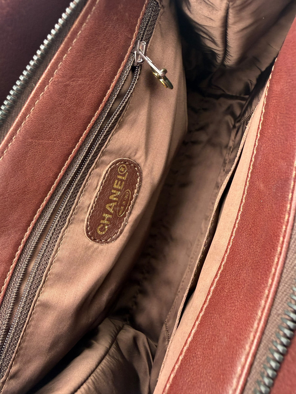 Vintage Chanel 1998 Burgundy Lambskin CC Pocket Tote Bag