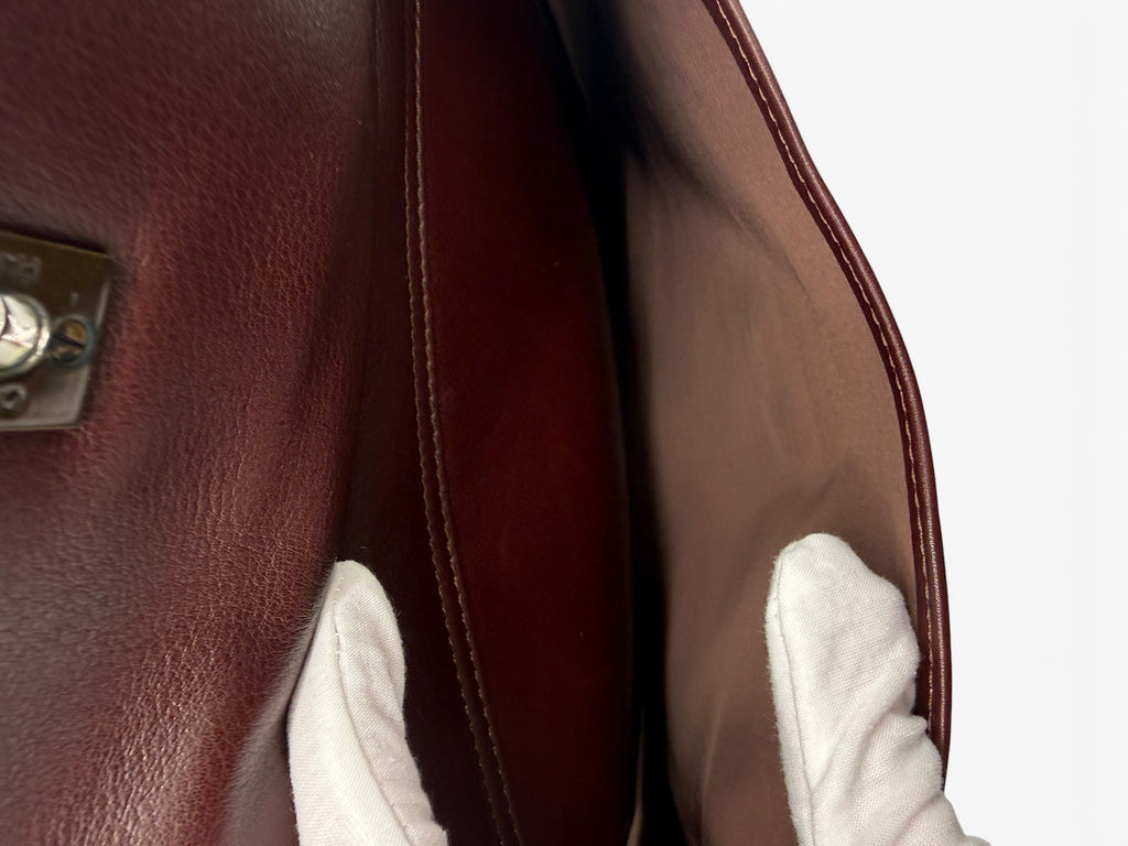 Vintage Chanel 1998 Burgundy Lambskin CC Pocket Tote Bag