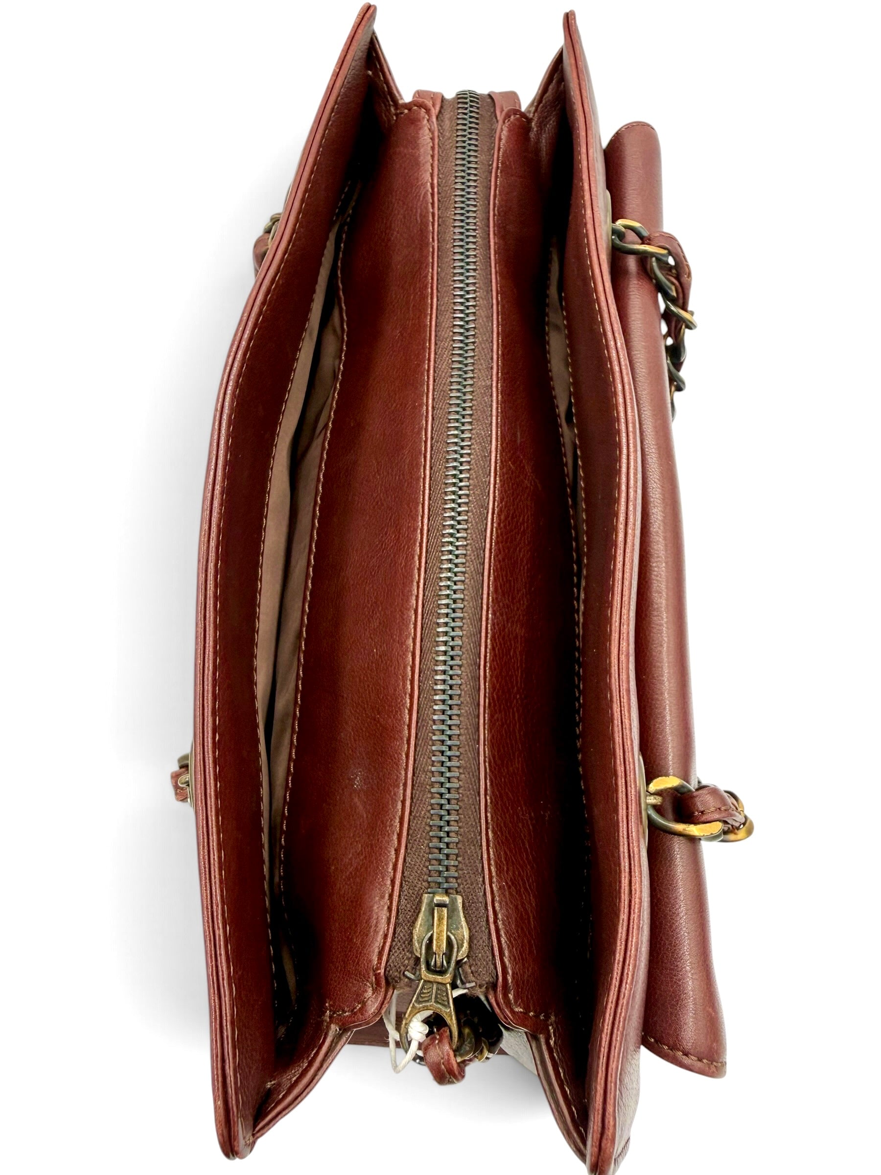Vintage Chanel 1998 Burgundy Lambskin CC Pocket Tote Bag