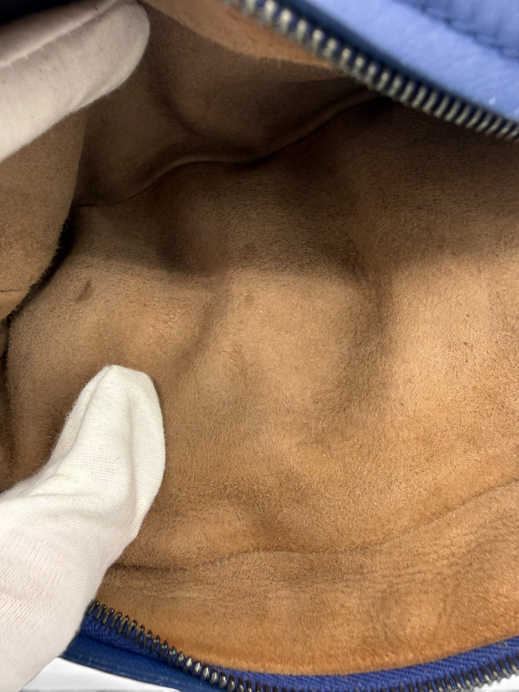 Bottega Veneta Olimpia Cobalt Blue Intrecciato Nappa Leather Chain Crossbody Bag