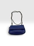 Bottega Veneta Olimpia Cobalt Blue Intrecciato Nappa Leather Chain Crossbody Bag