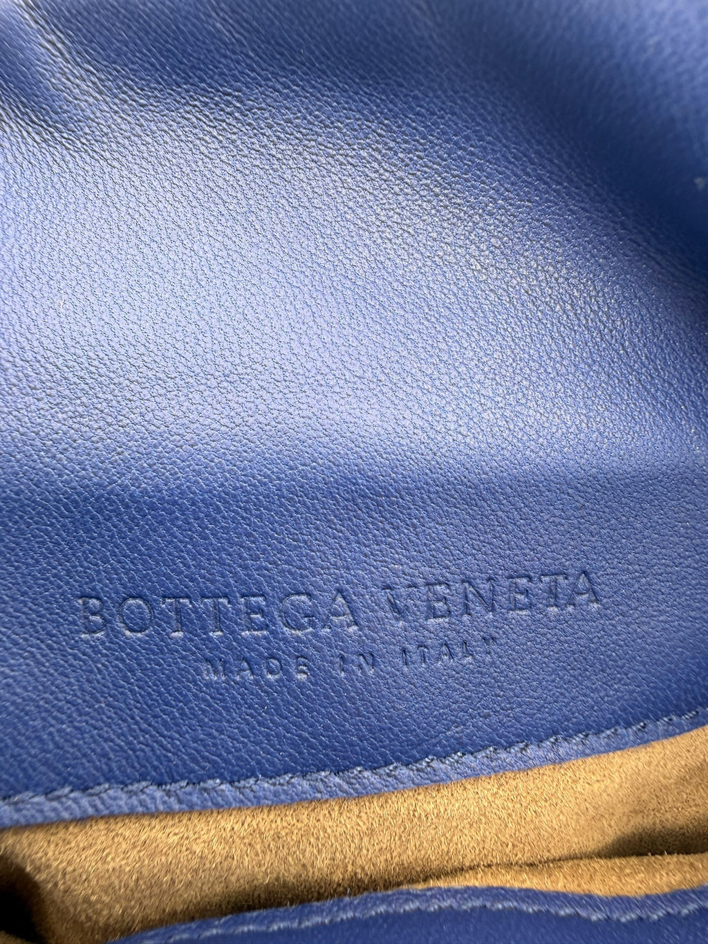 Bottega Veneta Olimpia Cobalt Blue Intrecciato Nappa Leather Chain Crossbody Bag