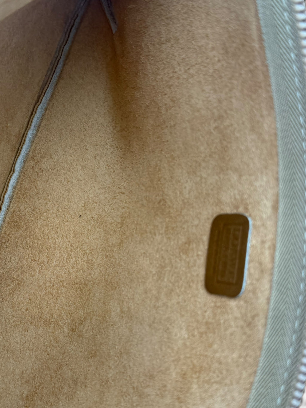 Loewe Large T Pouch in Tan Grained Calfskin Leather