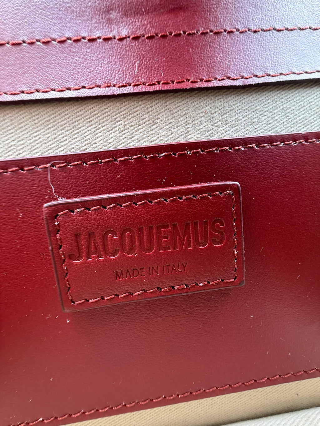 Jacquemus Le Grand Bambino Red Leather Top Handle Bag